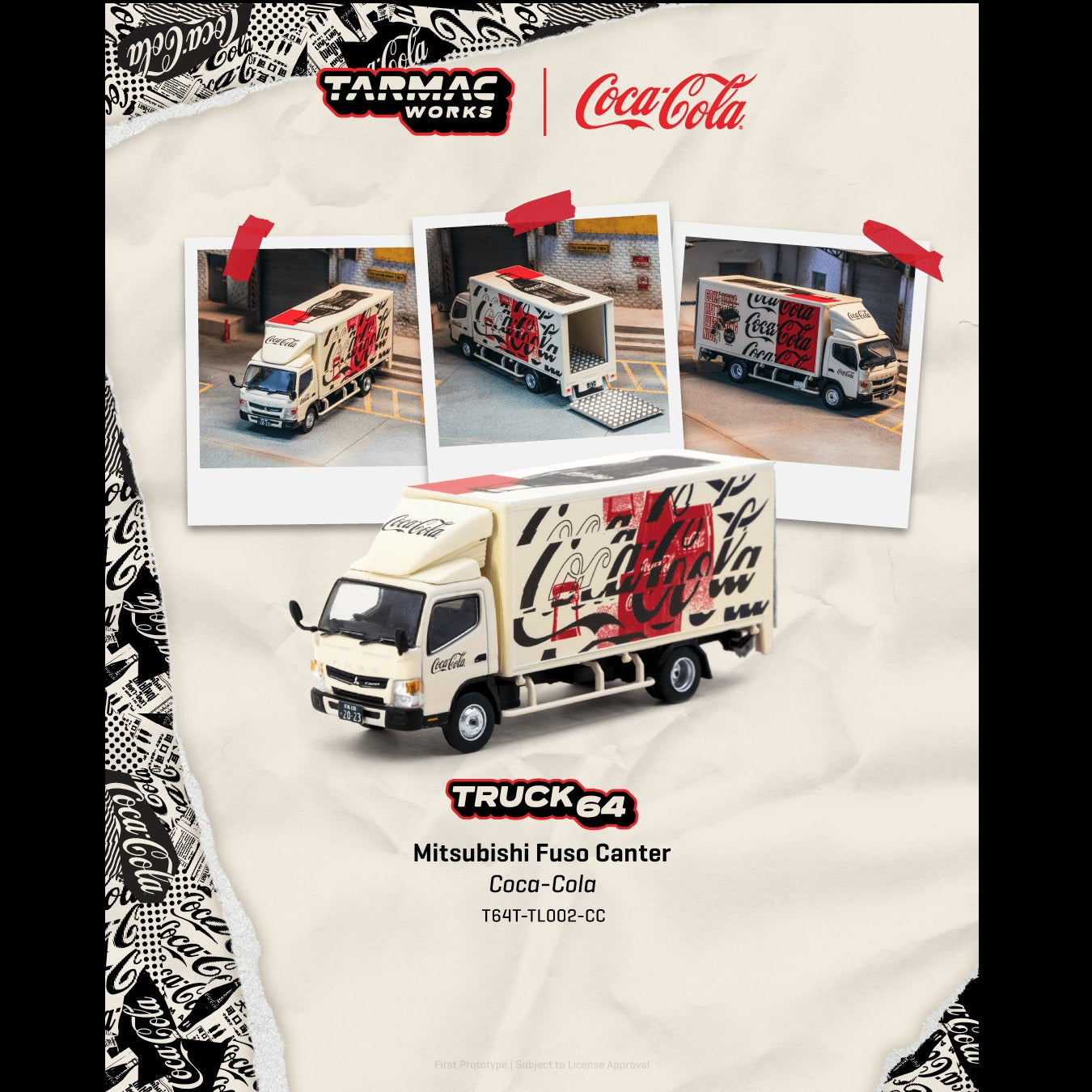 PREORDER TARMAC TRUCK64 1/64 Mitsubishi Fuso Canter COCA- COLA T64T-TL002-CC (Approx. Release Date : MAY 2026 subject to manufacturer's final decision)