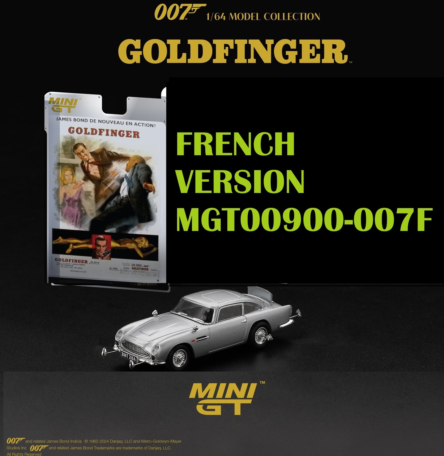 MINI GT 1/64 Aston Martin DB5 James Bond “Goldfinger” FRENCH VERSION MGT00900-007F