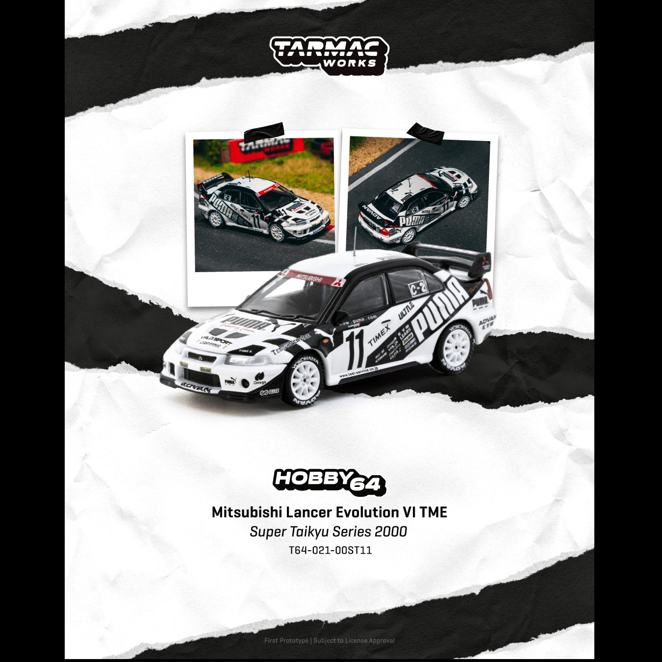 PREORDER TARMAC WORKS HOBBY64 1/64 Mitsubishi Lancer Evolution VI TME Super Taikyu Series 2000 T64-021-00ST11 (Approx. Release Date : APR 2026 subject to manufacturer's final decision)