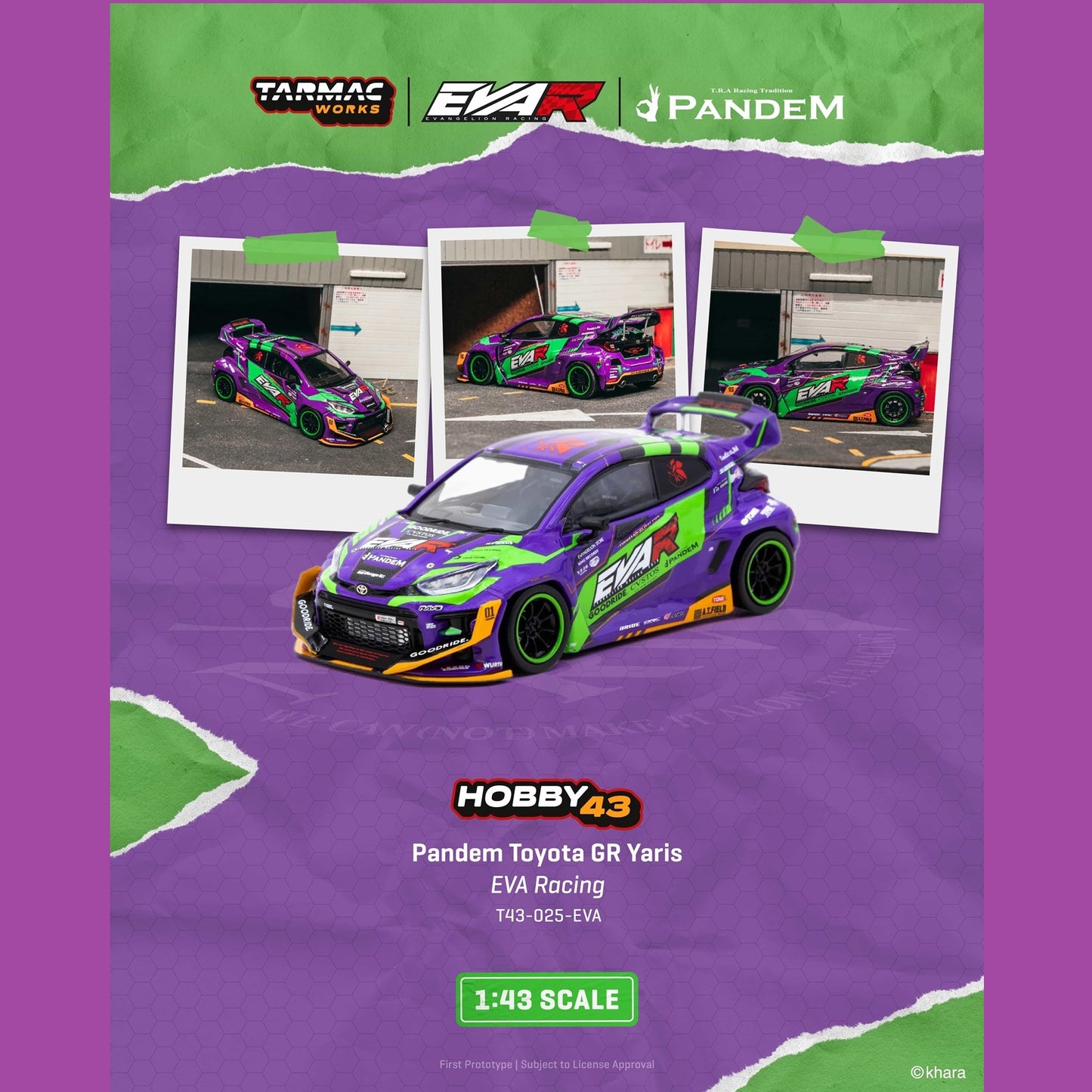 PREORDER HOBBY43 1/43 Pandem Toyota GR Yaris EVA Racing T43-025-EVA (Approx. Release Date : JULY 2026 subject to manufacturer's final decision)
