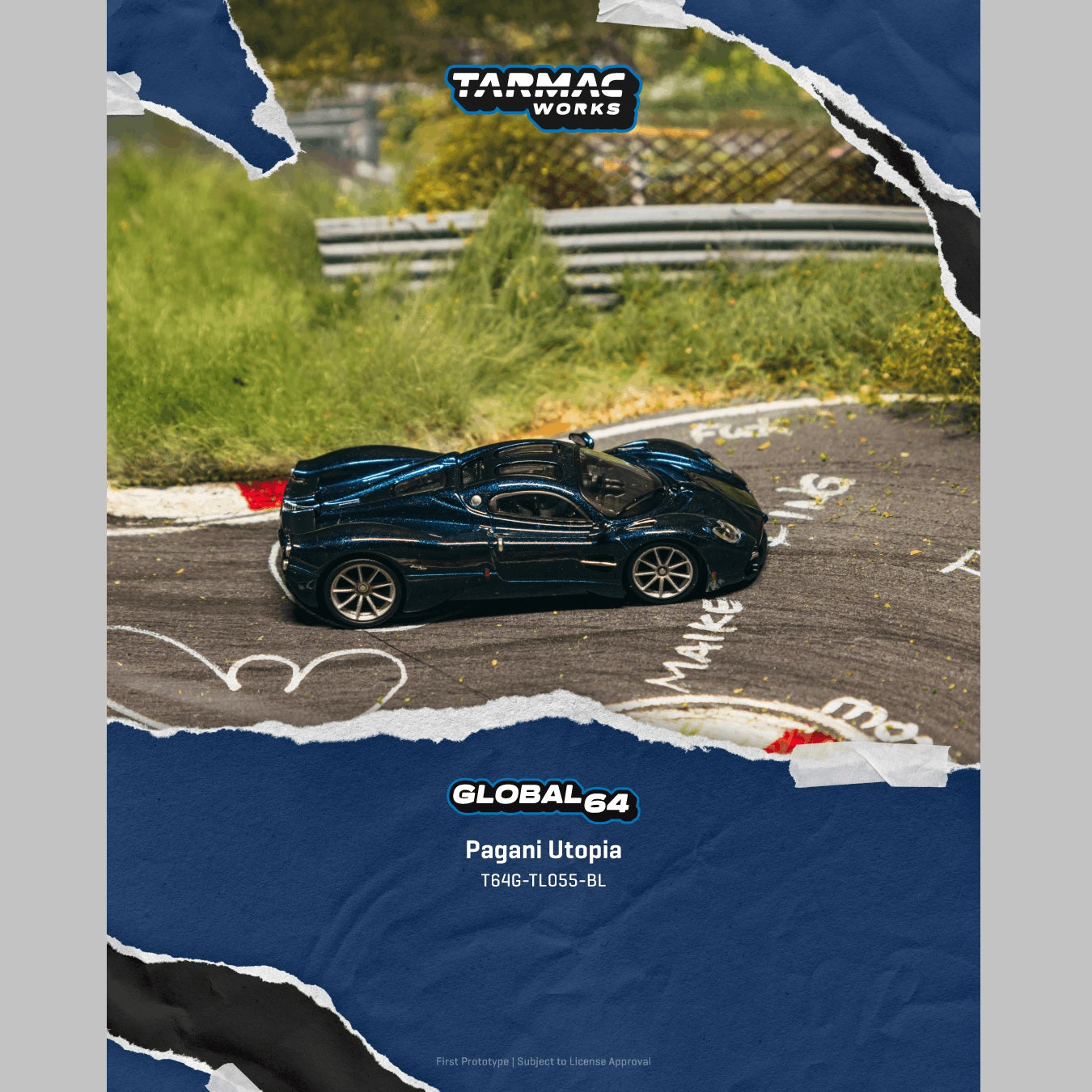 PREORDER Tarmac Works GLOBAL64 1/64 Pagani Utopia Blue Metallic T64G-TL055-BL (Approx. Release Date : JULY 2026 subject to manufacturer's final decision)