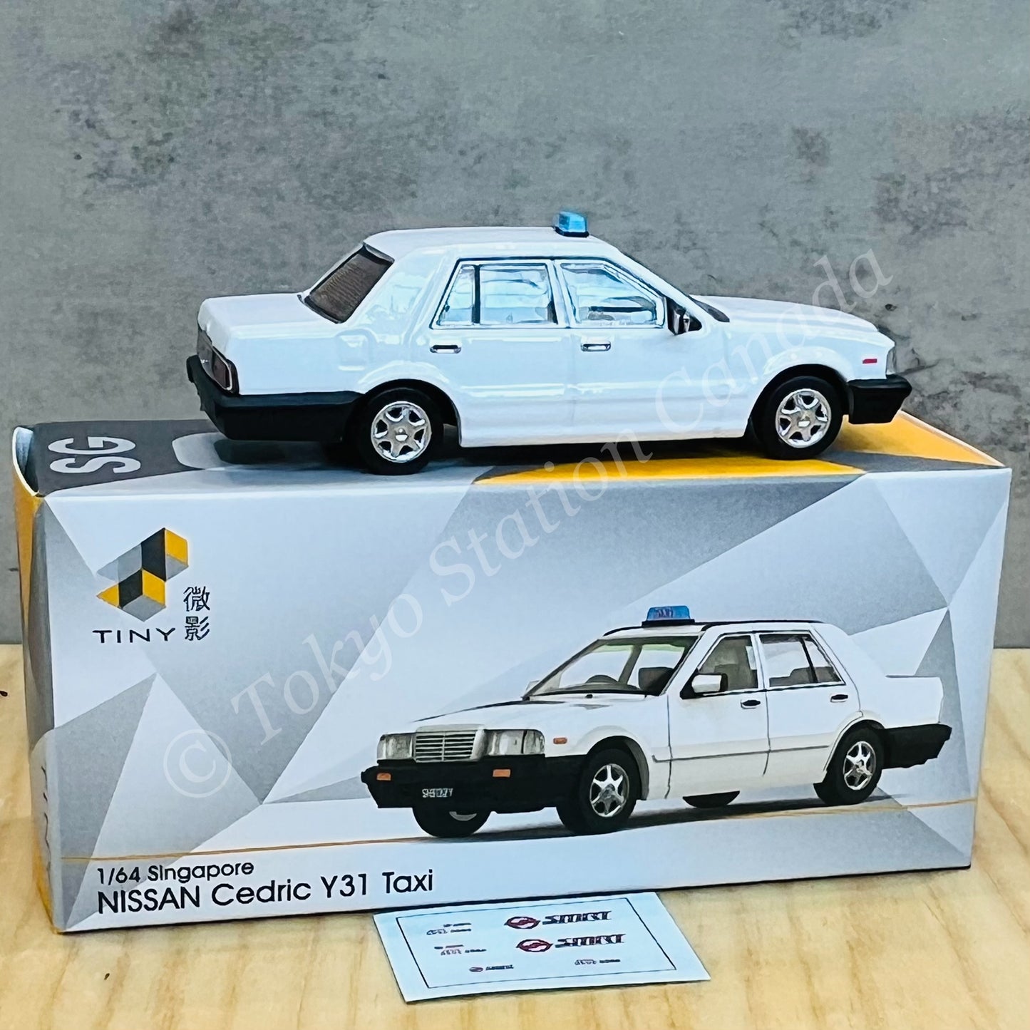 TINY 微影 1/64 Tiny City SG09 Nissan Cedric Y31 Taxi (White) ATCSG64052