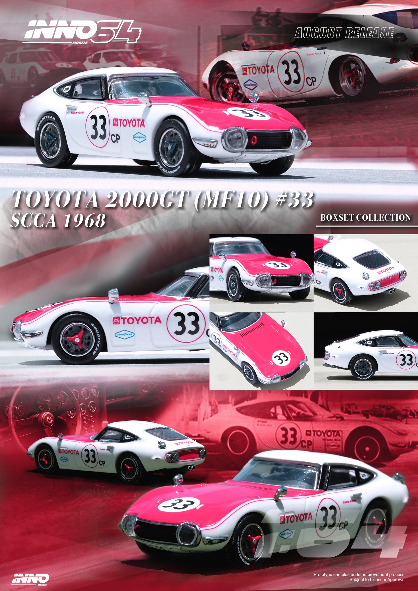 INNO64 1/64 TOYOTA 2000GT #23 & #33 SCCA 1968 Box Set Collection IN64-2000GT-SCCA68-BS