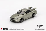 PREORDER MINI GT 1/64 Nissan Skyline GT-R (R34)  V-Spec II Nür Millenium Jade MGT01003-BL (Approx. Release Date : Q3 2025 subject to manufacturer's final decision)