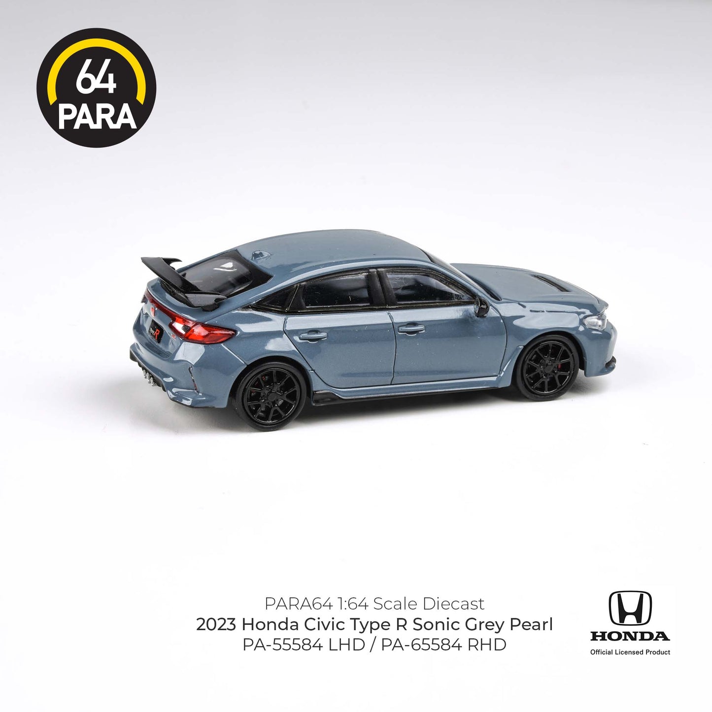 PARA64 1/64 2023 Honda Civic Type R Sonic Grey Pearl LHD PA-55584