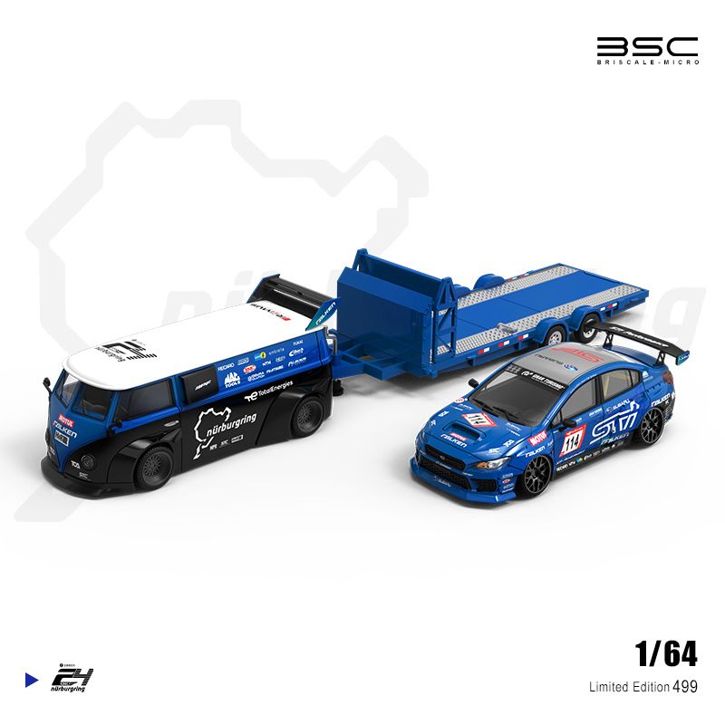 BSC 1/64 VW T1 + Subaru STi + Trailer Set BSC-F1 – Tokyo Station