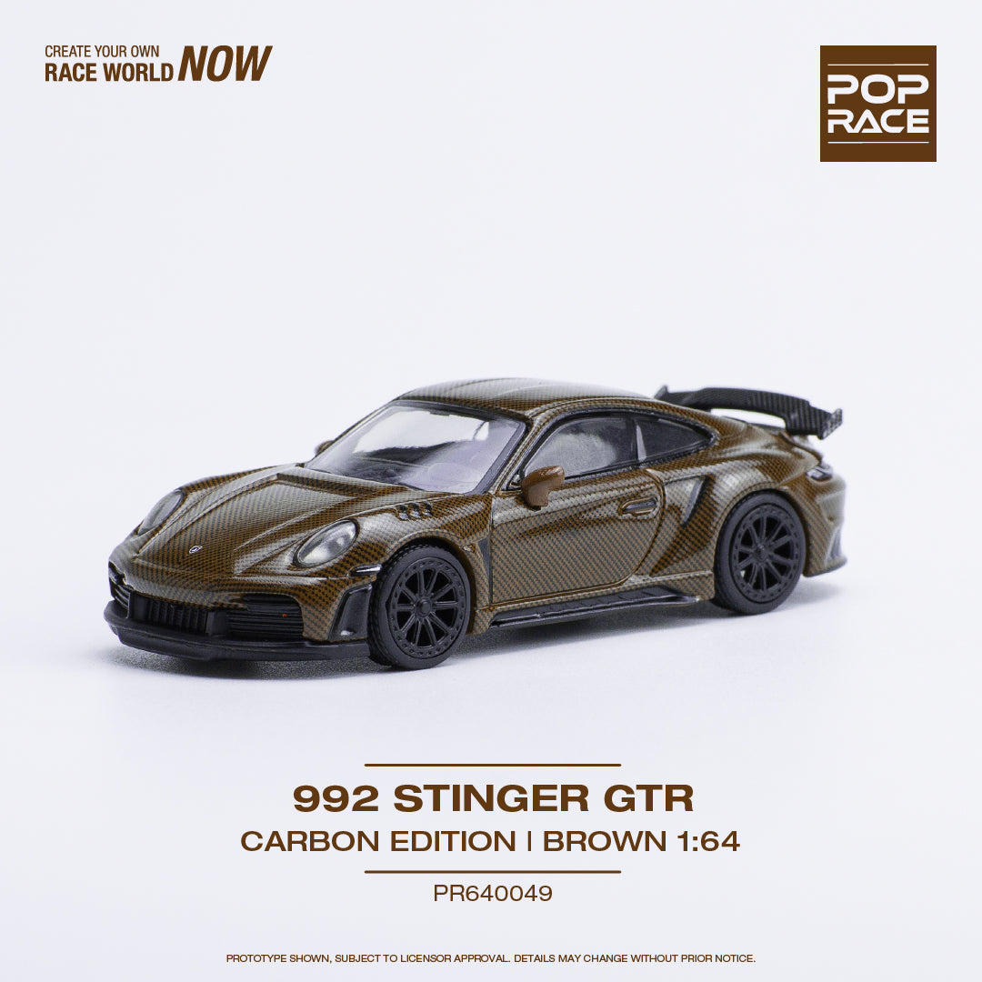 POPRACE 1/64 992 Stinger GTR Carbon Edition - Brown PR640049