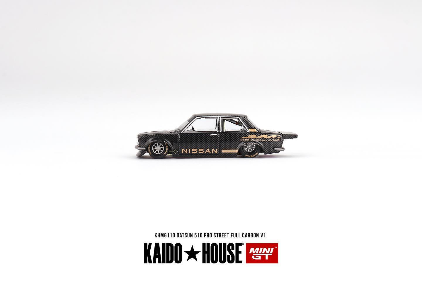MINI GT x Kaido House 1/64 Datsun 510 Pro Street Full Carbon V1 KHMG110