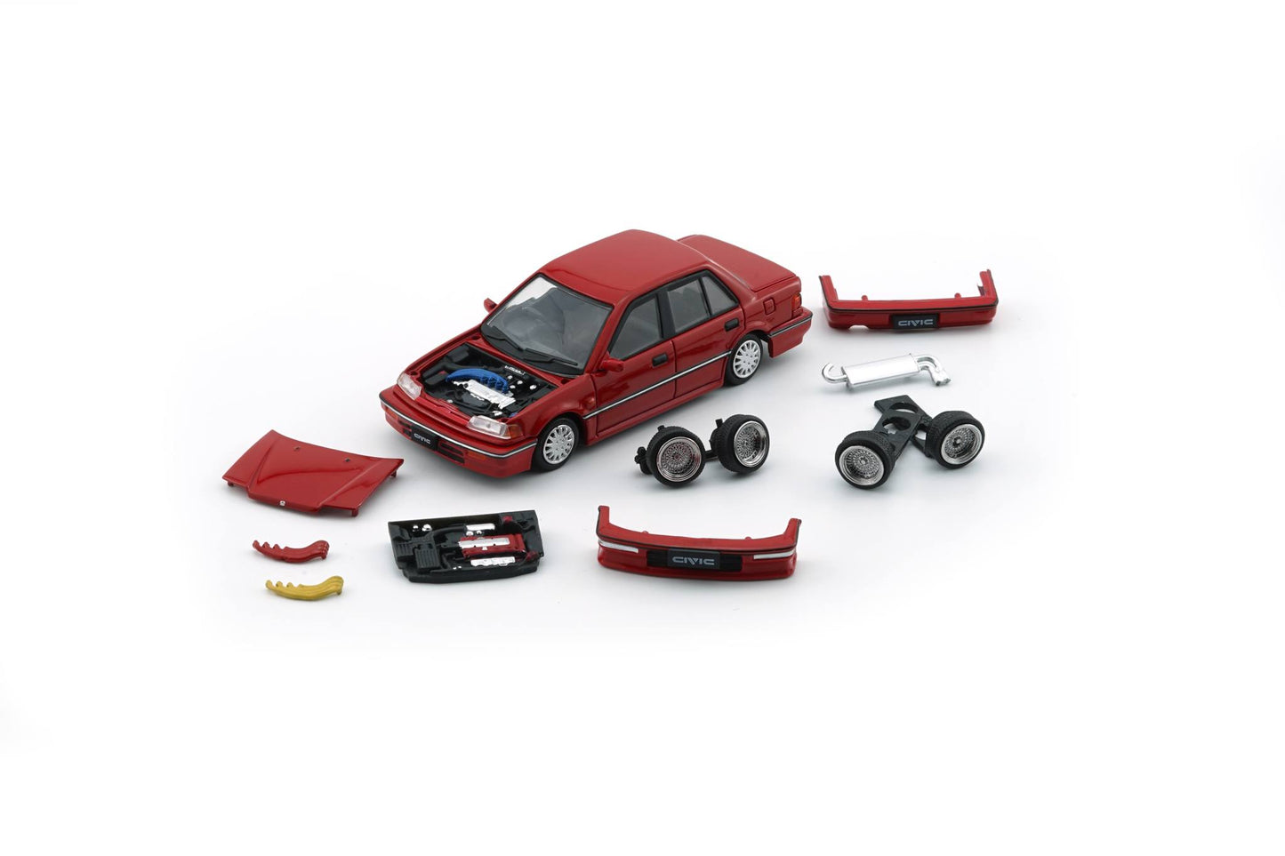 BM Creations 1/64 Honda Civic EF2 1991 RED LHD 64B0401