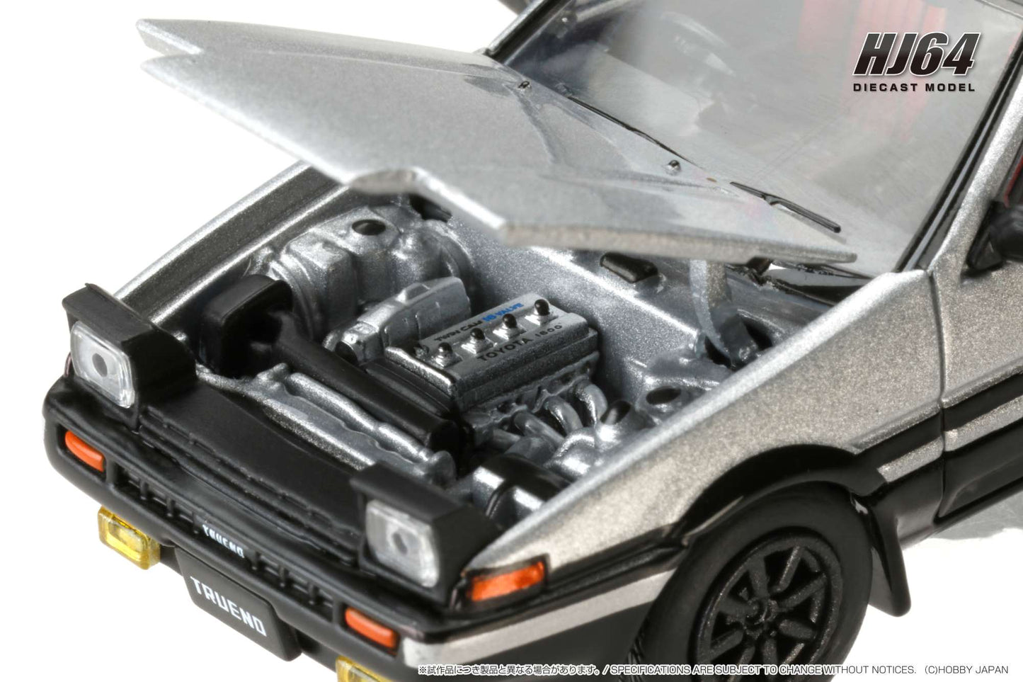 HOBBY JAPAN 1/64 Toyota SPRINTER TRUENO GT APEX (AE86) JDM Style with CARBON BONNET Red/Black HJ641052BRB