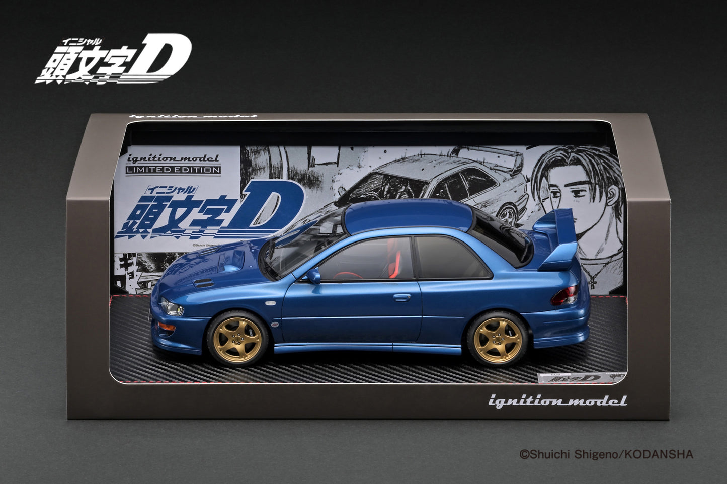 Ignition Model 1/18 INITIAL D SUBARU Impreza WRX type R Sti Version V (GC8) Blue With LED light IG3539