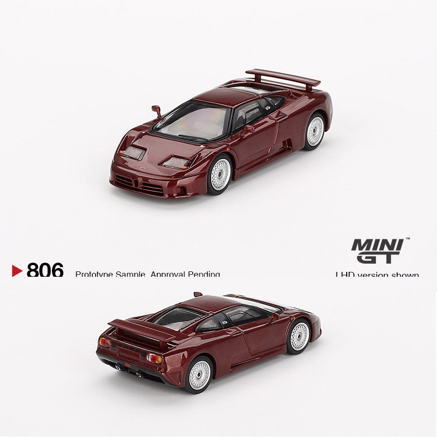 ブガッティ EB110 GT (ダークレッドメタリック) チェイスカー MINI GT 1/64 Bugatti EB110 GT Dark Red Metallic MGT00806-L