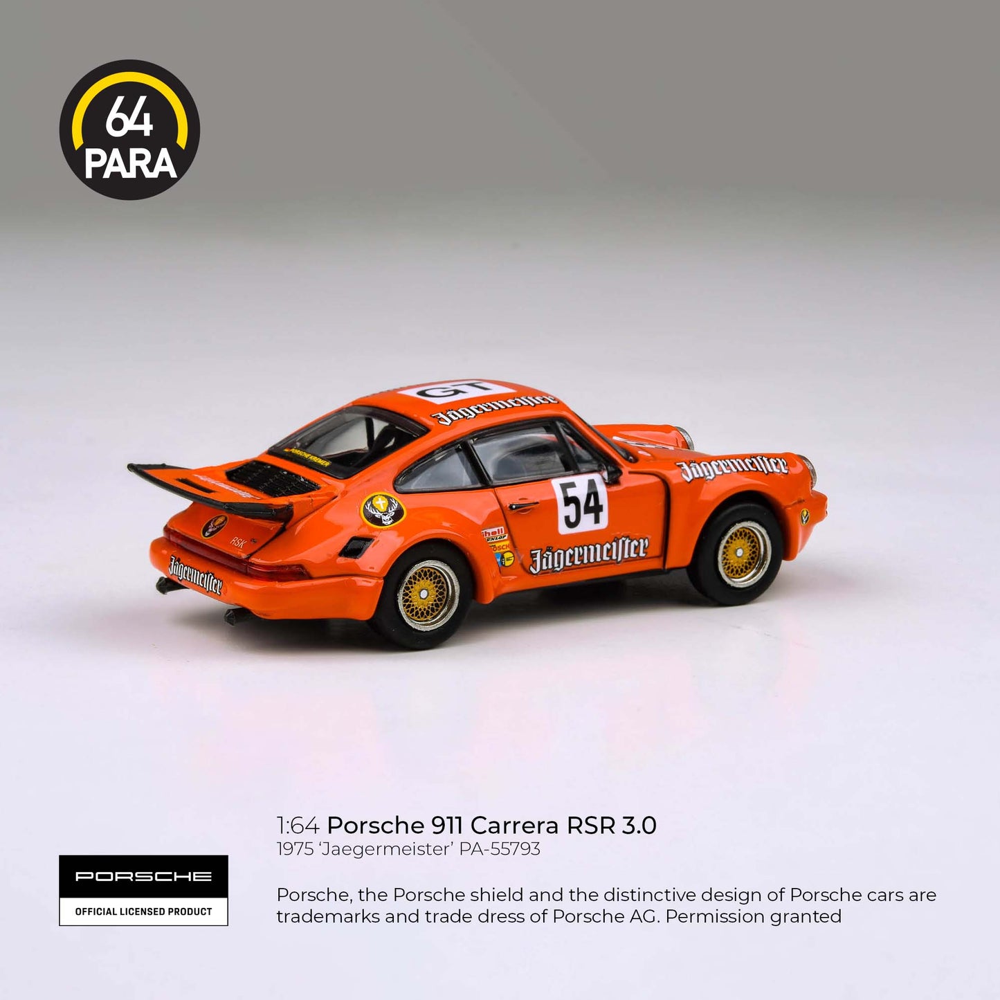 PARA64 1/64 1974 Porsche 911 Carerra RSR 3.0 – Jaegermeister – PA-55793