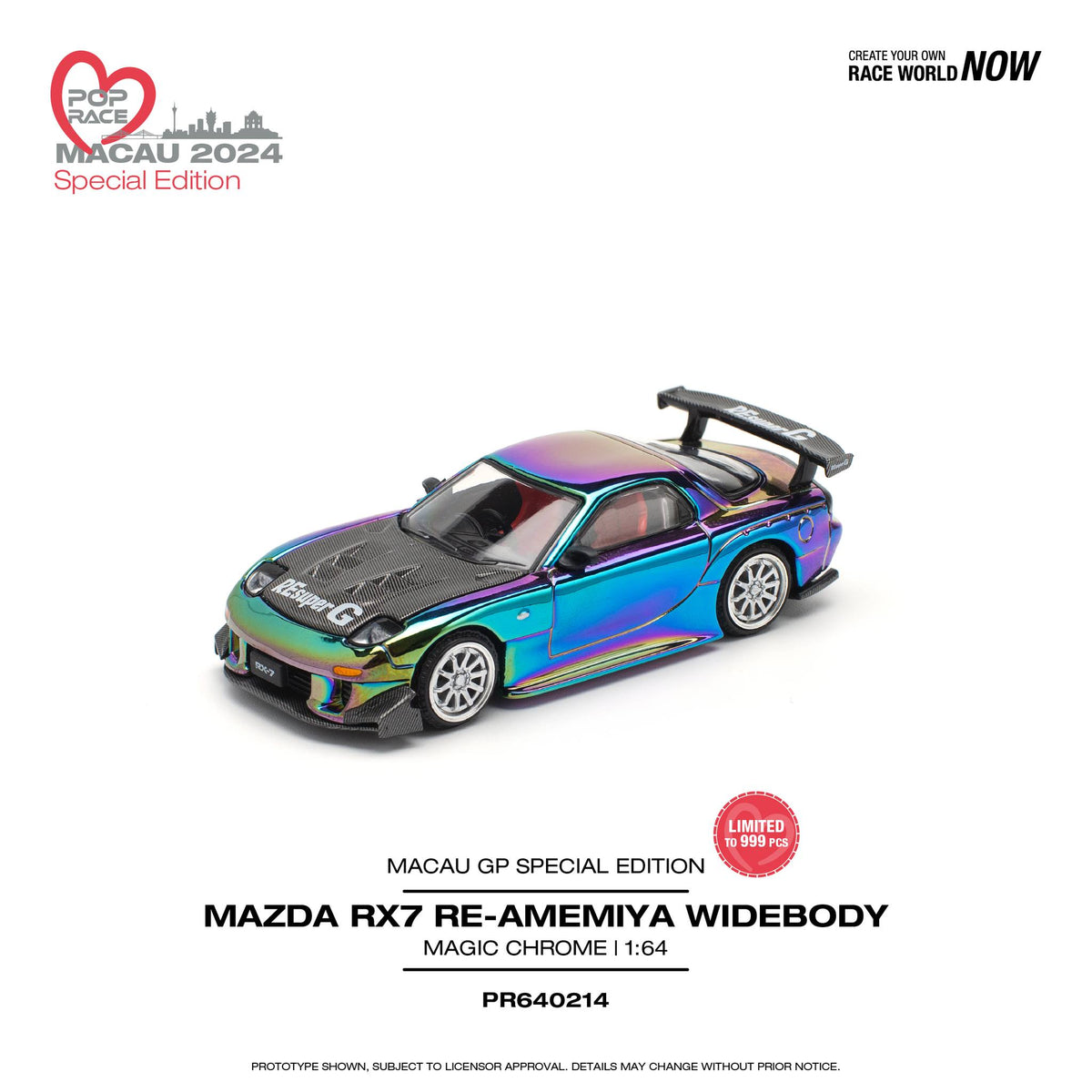 POPRACE マレーシア限定 MAZDA RX7 RE-AMEMIYA POPRACE 1/64 Mazda RX7 RE-Amemiya Widebody Blue TOKYO AUTO