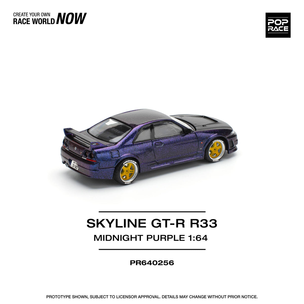 PREORDER POPRACE 1/64 SKYLINE GT-R R33 NISMO MIDNIGHT PURPLE PR640256  (Approx. Release Date: Q2 2025 and subject to the manufacturer's final  decision)