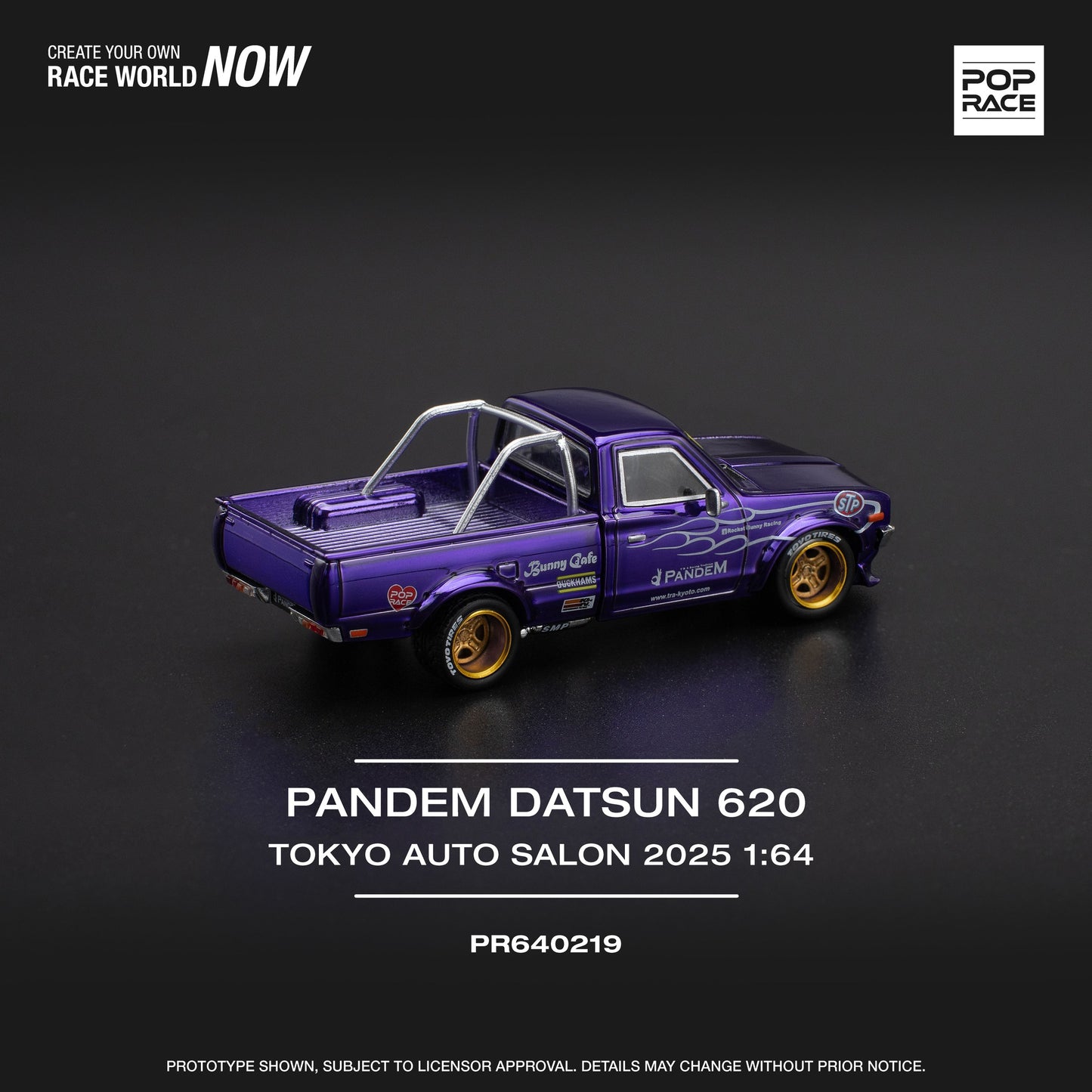 POPRACE 1/64 Pandem Datsun 620 TOKYO AUTO SALON 2025 Exclusive Edition PR640219