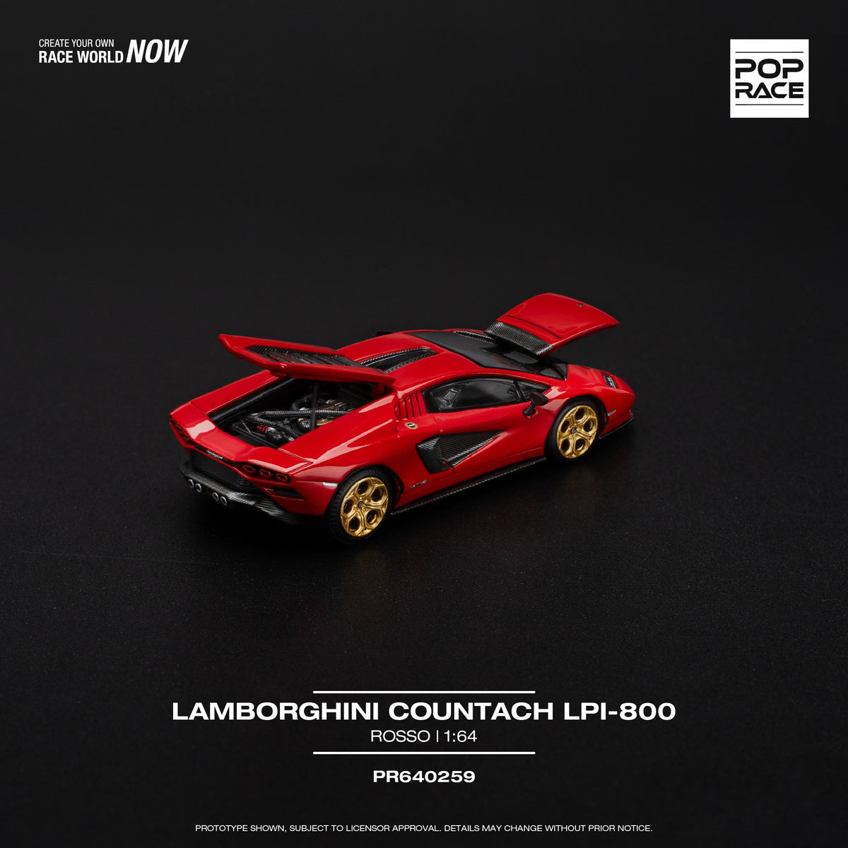PREORDER POPRACE 1/64 LAMBORGHINI COUNTACH LPI-800 - ROSSO