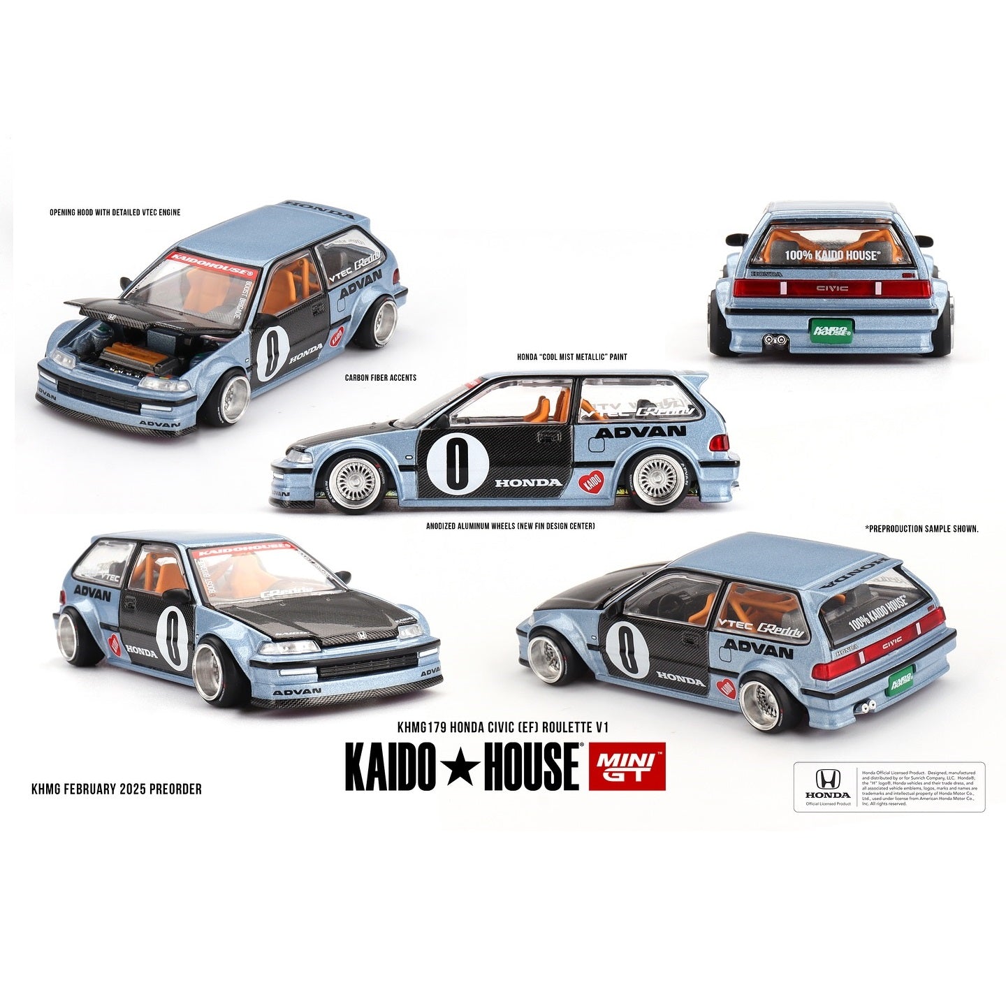 MINI GT x Kaido House 1/64 HONDA CIVIC (EF) ROULETTE V1 KHMG179