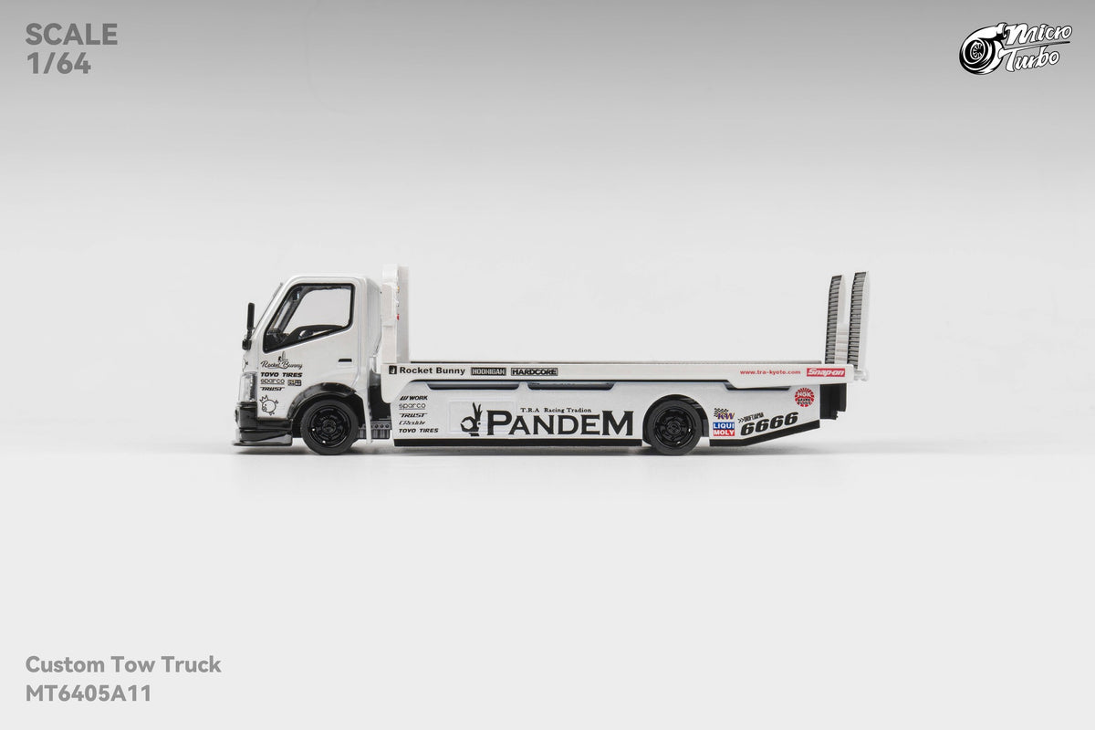 Micro Turbo 1/64 Custom Tow Truck Rocket Bunny - White MT6405A11