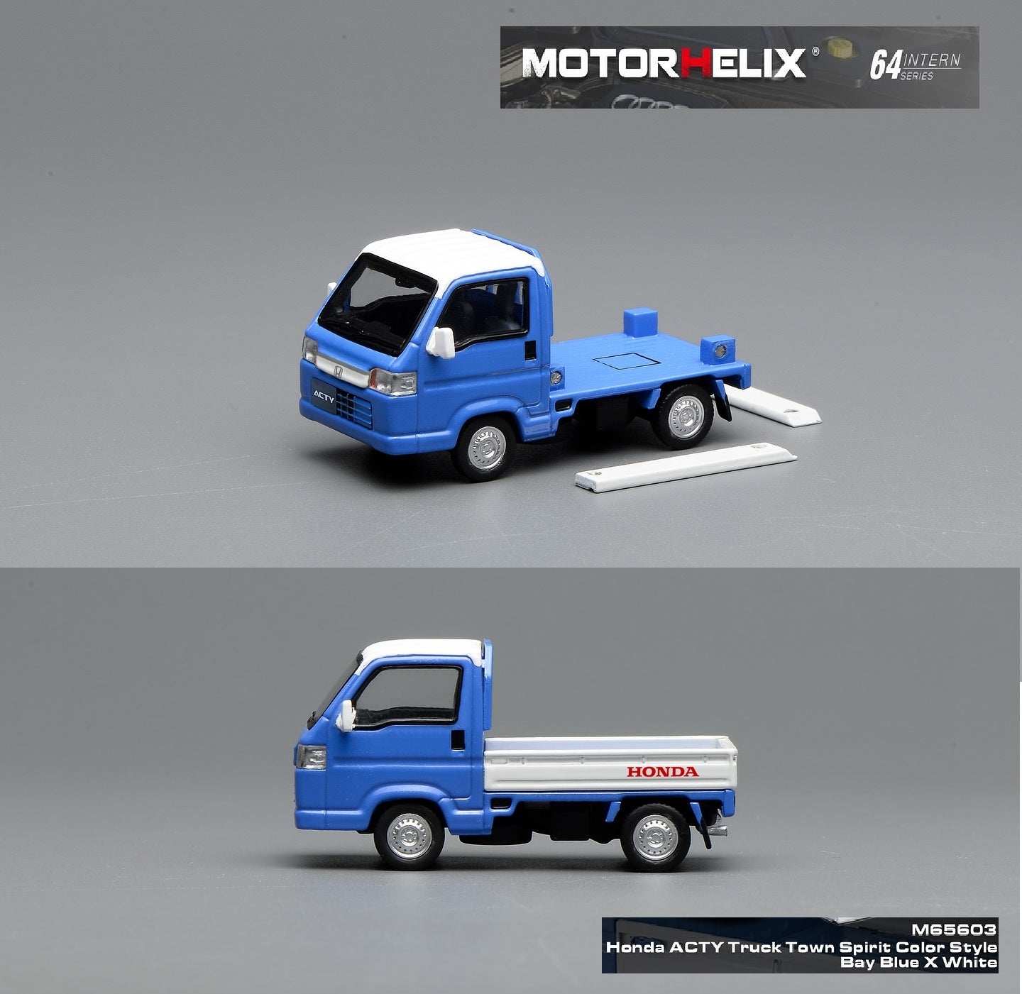 Motorhelix Intern Series 1/64 Honda ACTY Truck Bay Blue x White M65603