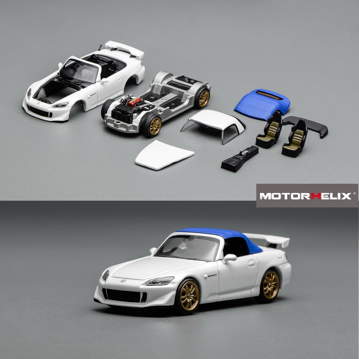 PREORDER Motorhelix 1/64 Honda S2000 TYPE S Platinum White