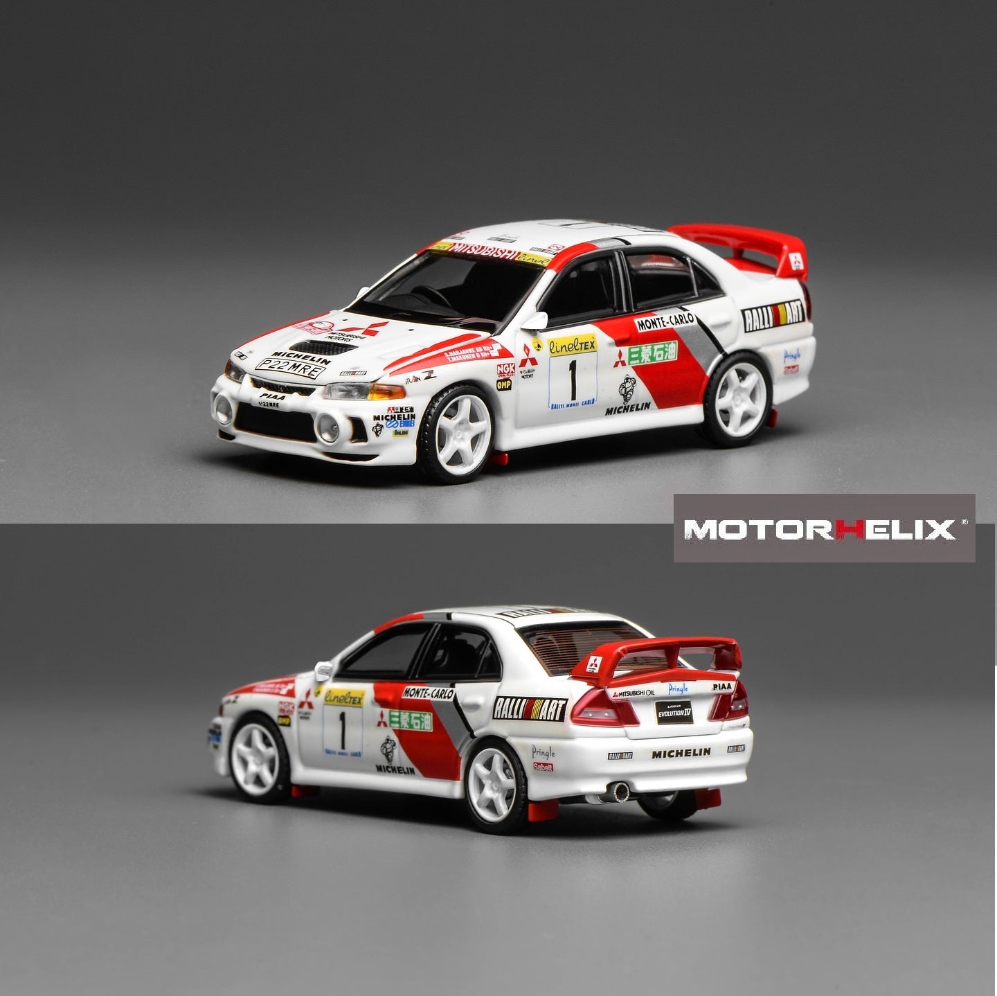 Motorhelix 1/64 Mitsubishi Lancer Evolution IV GSR MONTE CARLO LIVERY M64010