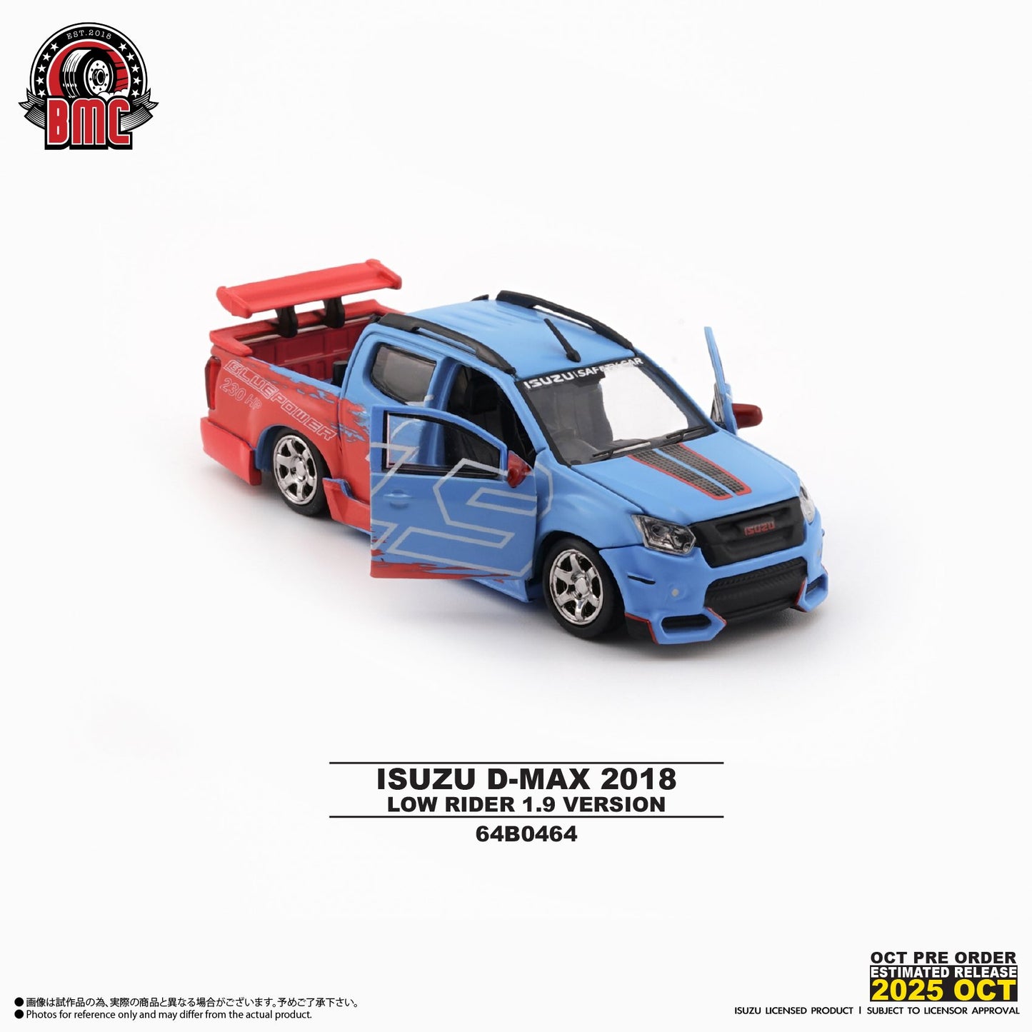 BM Creations 1/64 Isuzu D-Max 2018 -Low Rider Safety Car 1.9 RHD 64B0464