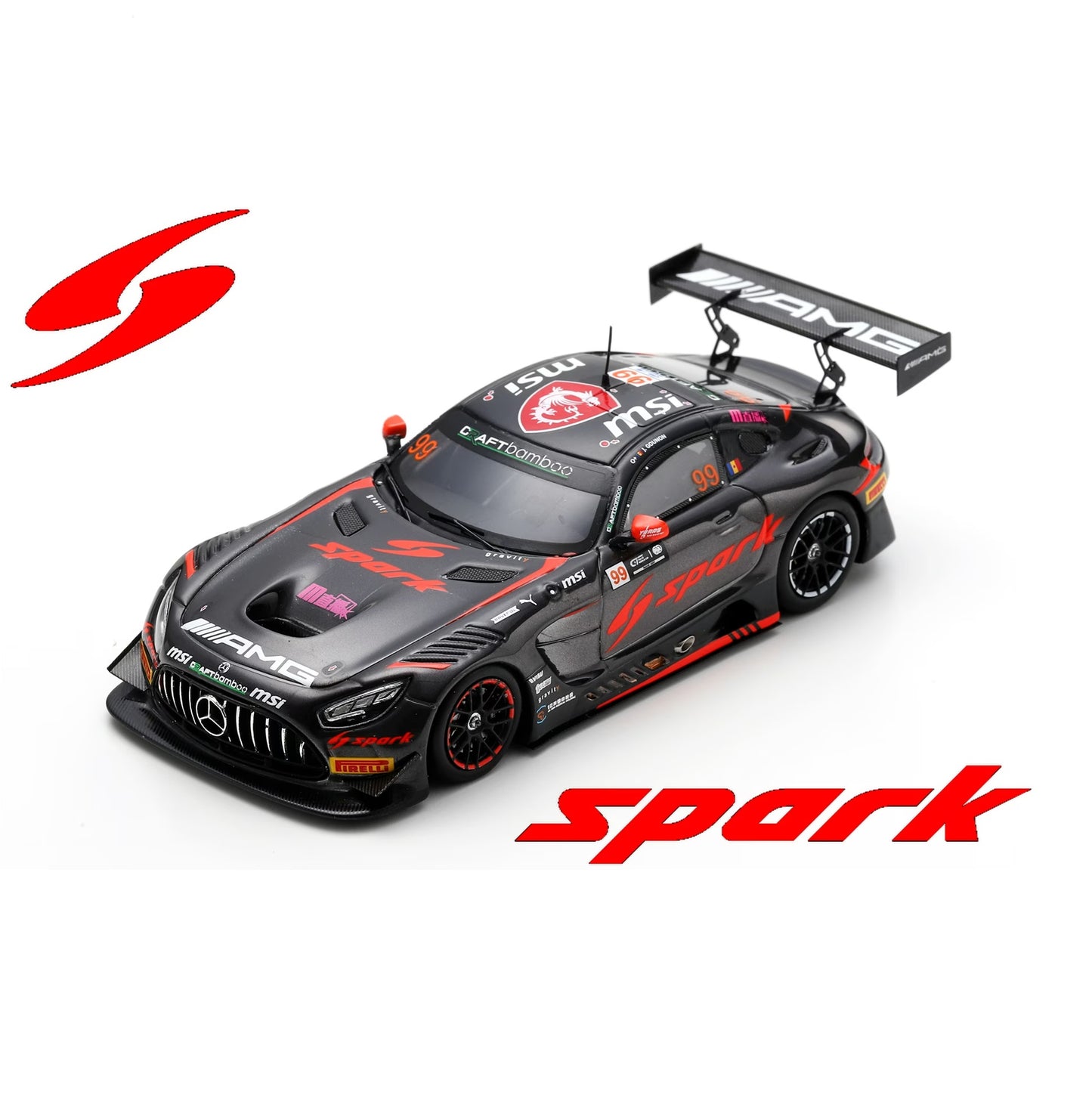 SPARKY 1/64 Mercedes-AMG GT3 Evo No.99 Craft-Bamboo Racing FIA GT World Cup Macau 2024 Jules Gounon 64S036