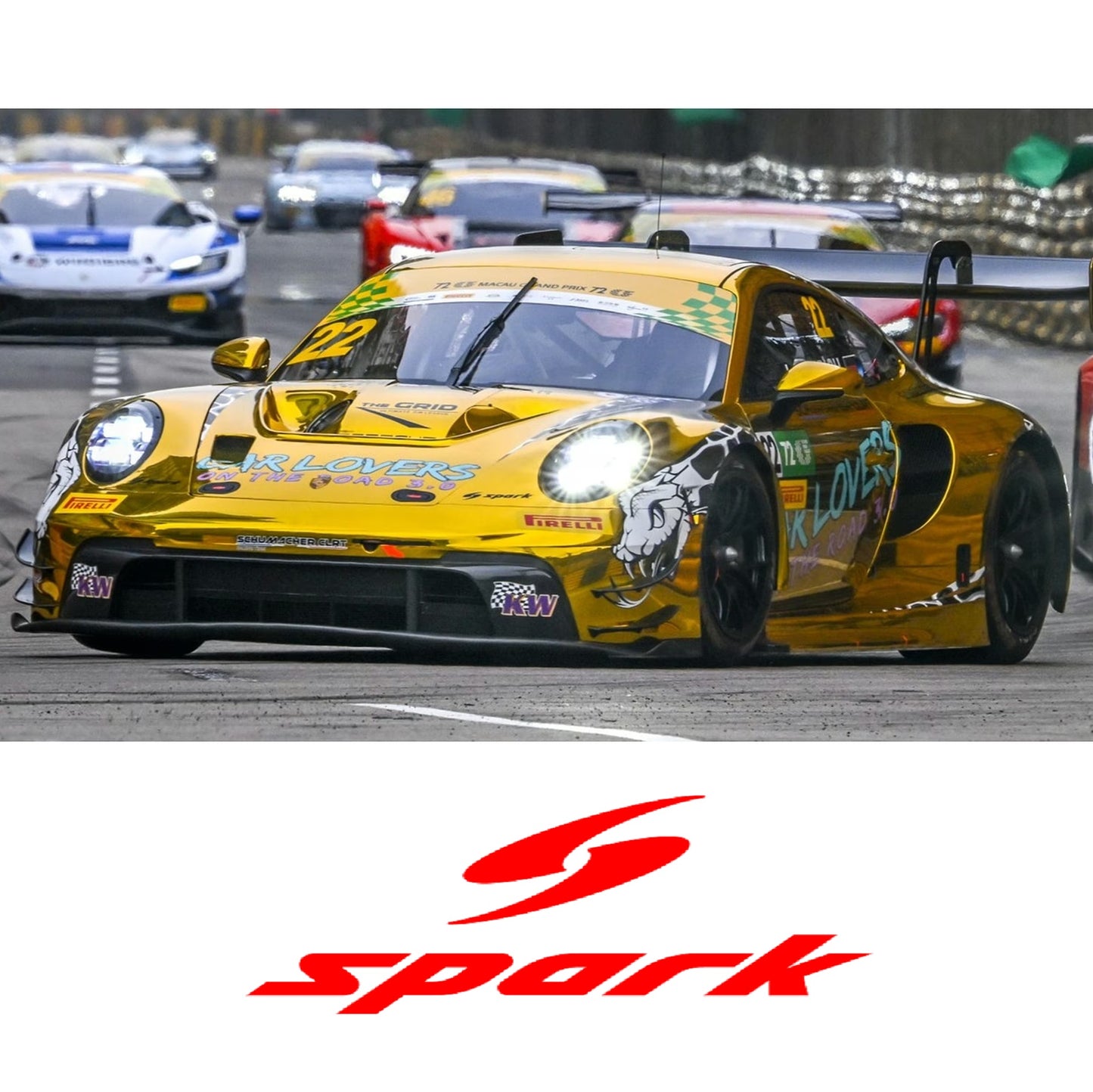 PREORDER SPARK 1/64 Porsche 911 GT3 R (992) No.22 SCHUMACHER CLRT 3rd Macau GT Cup - FIA GT World Cup 2025 Laurin HEINRICH 64S114 (Approx. Release Date : Q3 2026 subject to the manufacturer's final decision)
