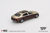 PREORDER MINI GT 1/64 Mercedes-Maybach S680 Gold / Dark Red Metallic MGT00962-L (Approx. Release Date : Q2 2025 subject to manufacturer's final decision)