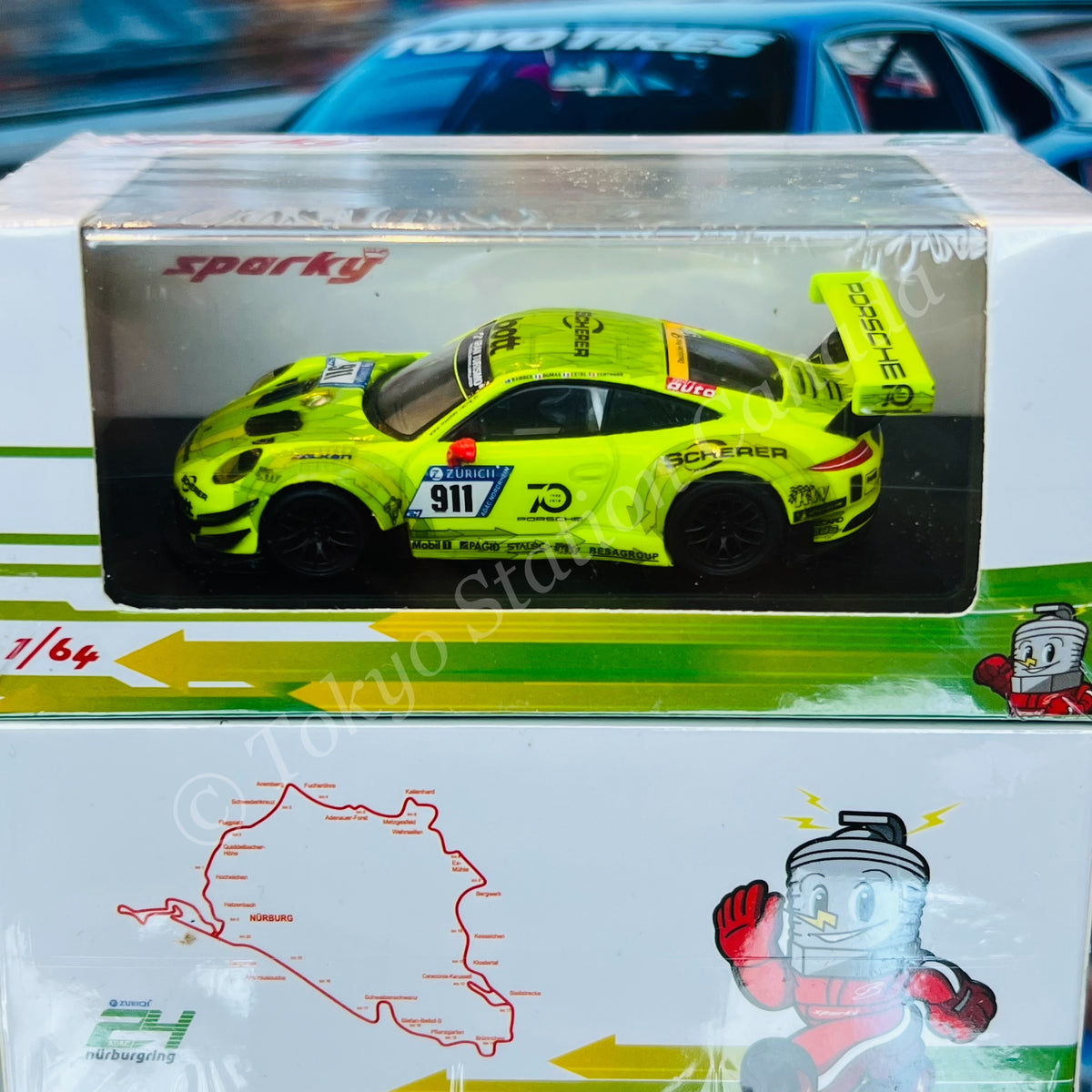 Sparky 1/64 PORSCHE 911 GT3 R NO.911 MANTHEY RACING POLE