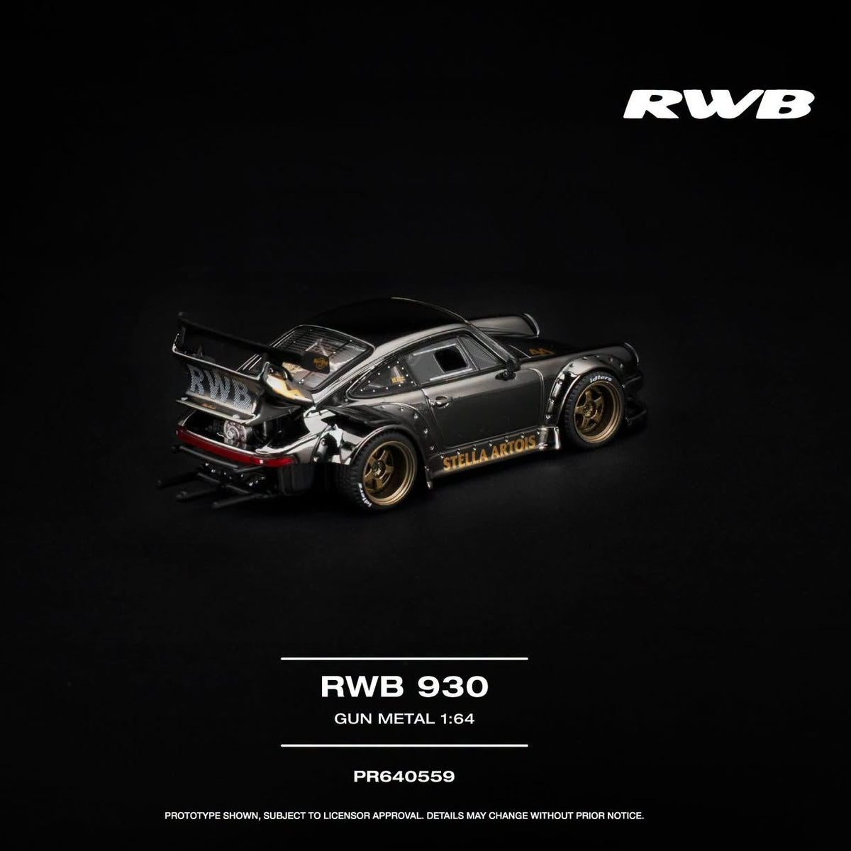 PREORDER POPRACE 1/64 RWB 930 GUN METAL PR640559 (Approx. Release Date: Q2 2027 and subject to the manufacturer's final decision)