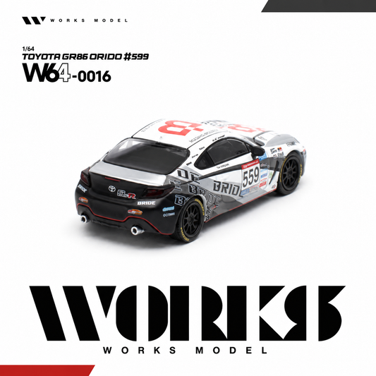 PREORDER WORKS 1/64 TOYOTA GR86 ORIDO #599 W640016 (Approx. Release Date: Q2 2027 and subject to the manufacturer's final decision)