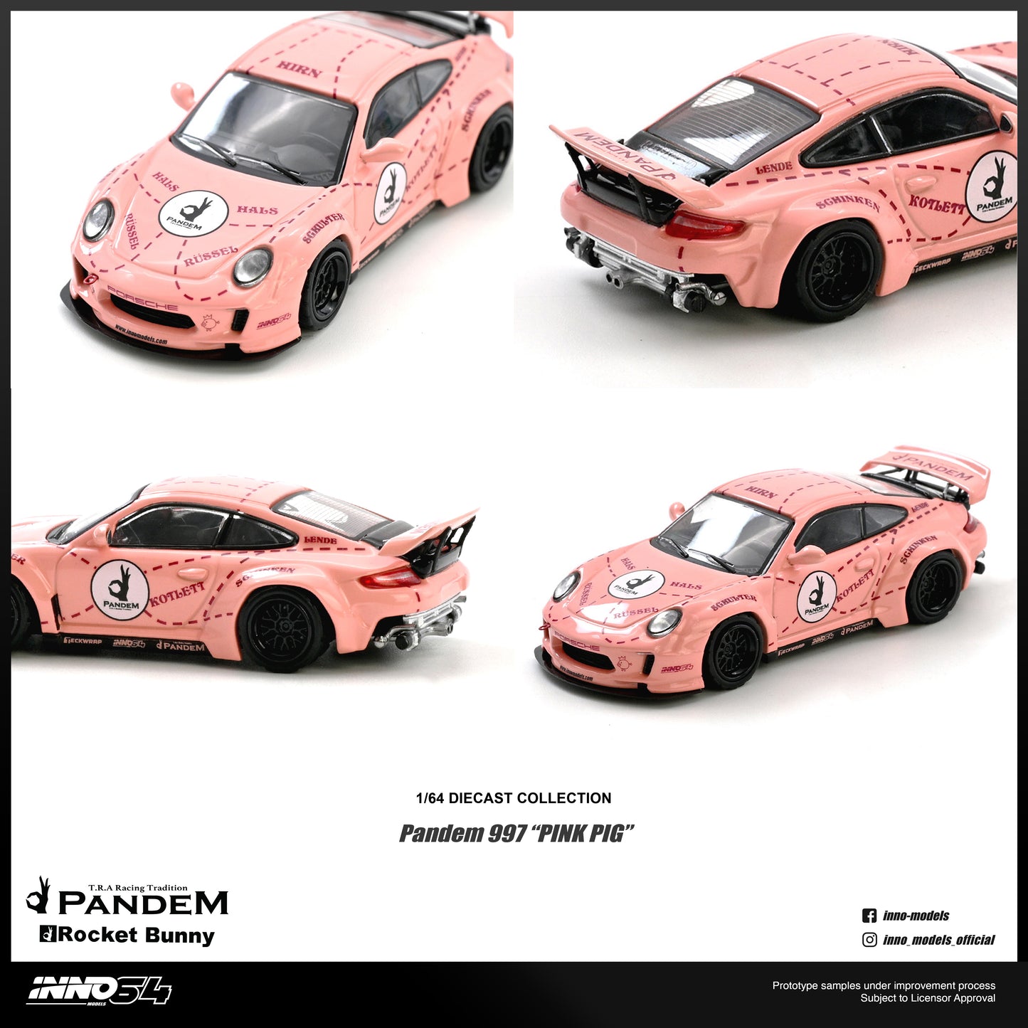 PREORDER INNO64 1/64 PANDEM 997 "PINK PIG" IN64-997P-PPIG (Approx. Release Date : Q4 2026 subject to the manufacturer's final decision)