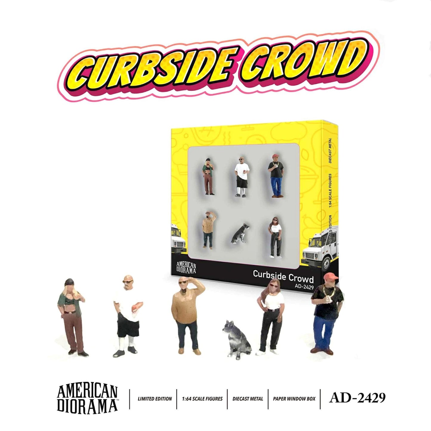 AMERICAN DIORAMA 1/64 Figure set - Curbside Crowd (Paper Box) AD-2429
