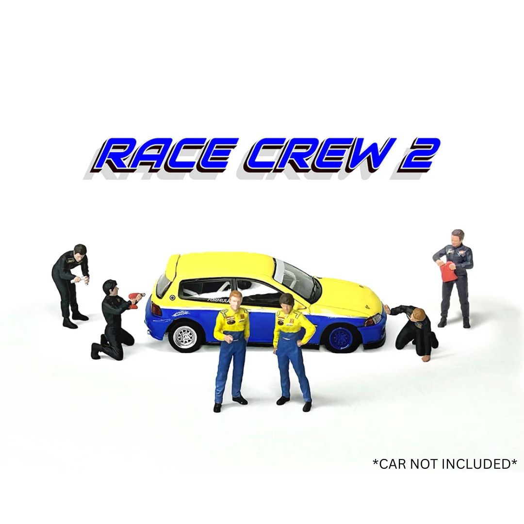 American Diorama 1:64 Figures Set Race Crew 2 AD-2438MJ
