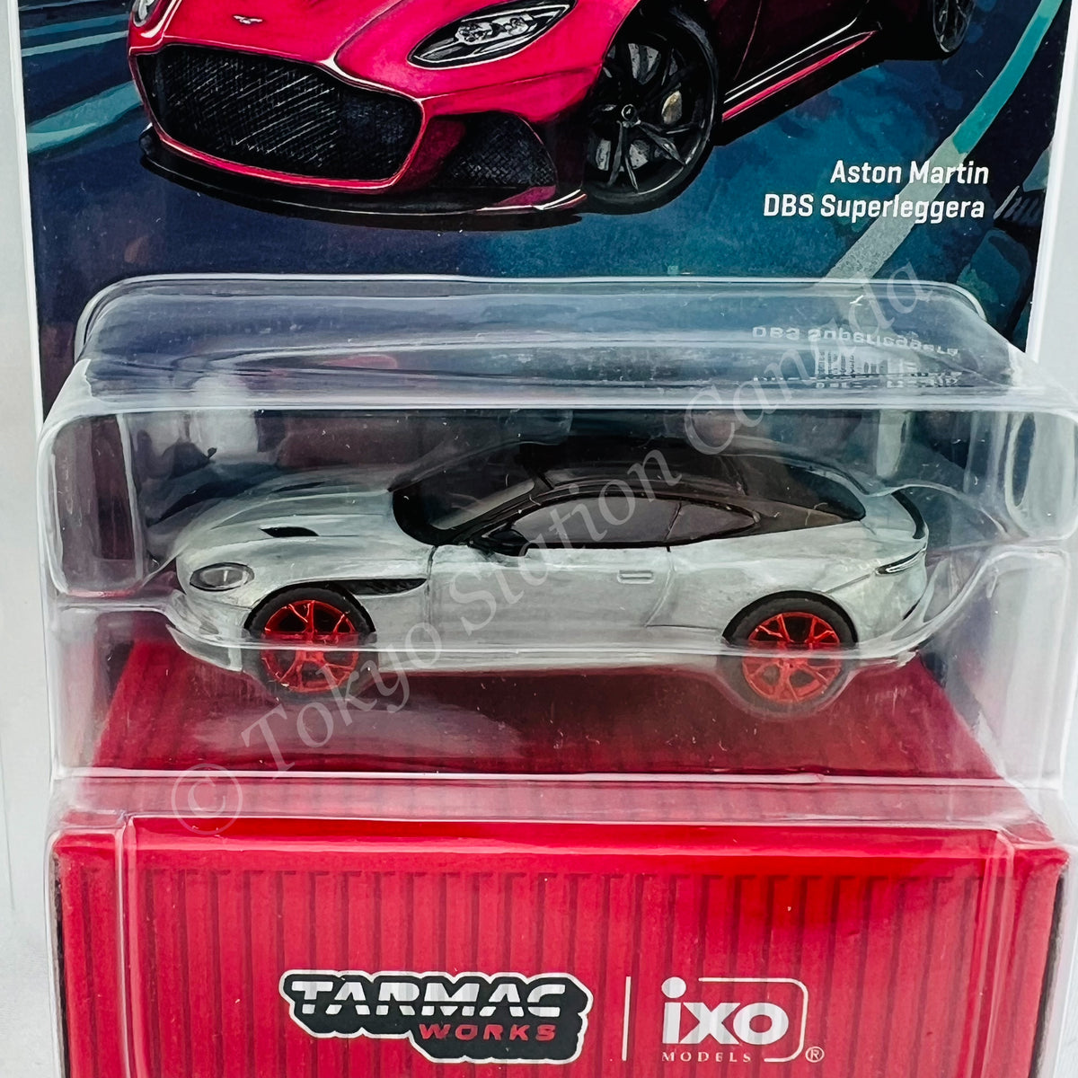 Miniature Aston Martin DBS Superleggera Jaune Clair - Marque Tarmac - Neuf En Boîte