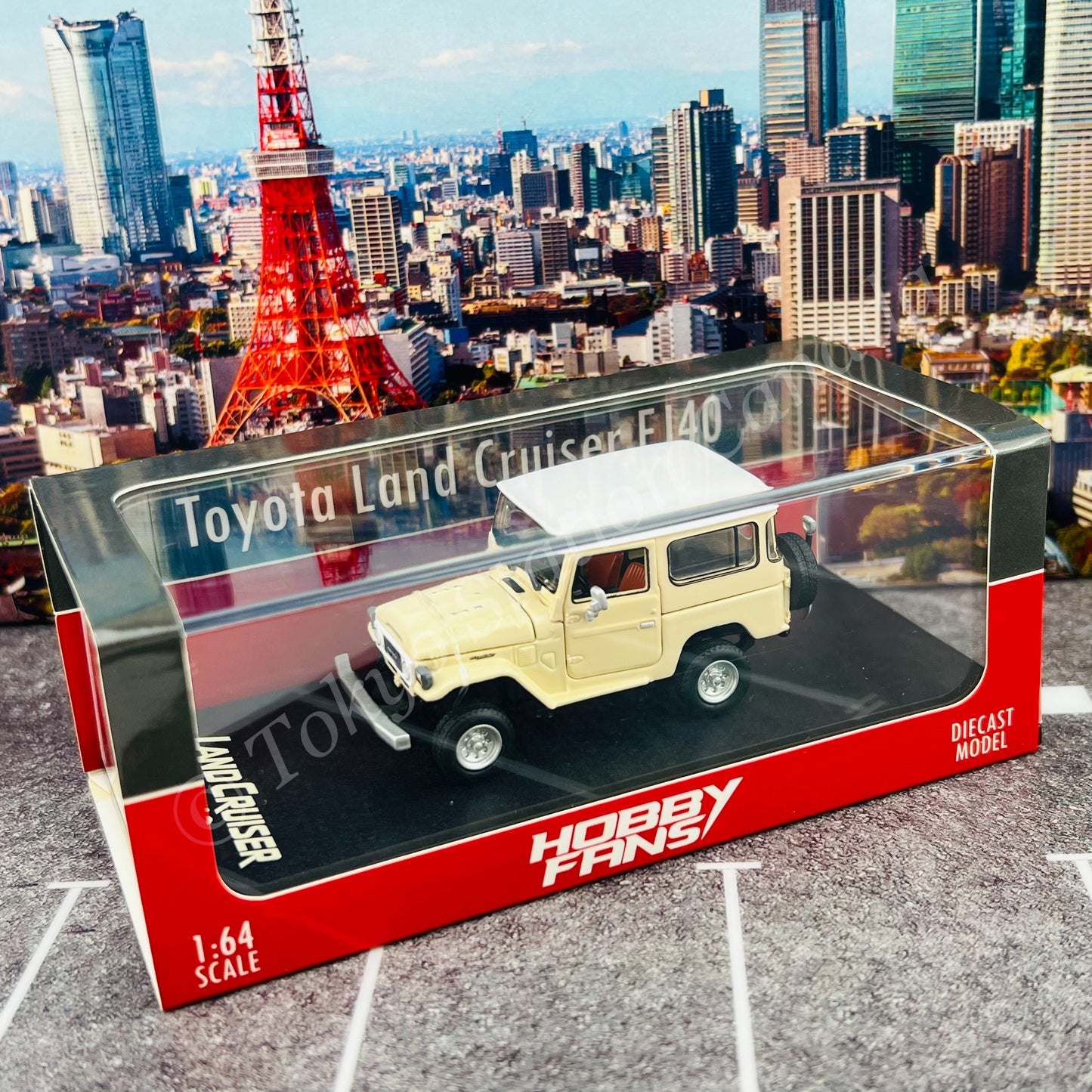 HOBBY FANS 1/64 Toyota Land Cruiser FJ40 Beige / White HF64-FJ40-04BGWH