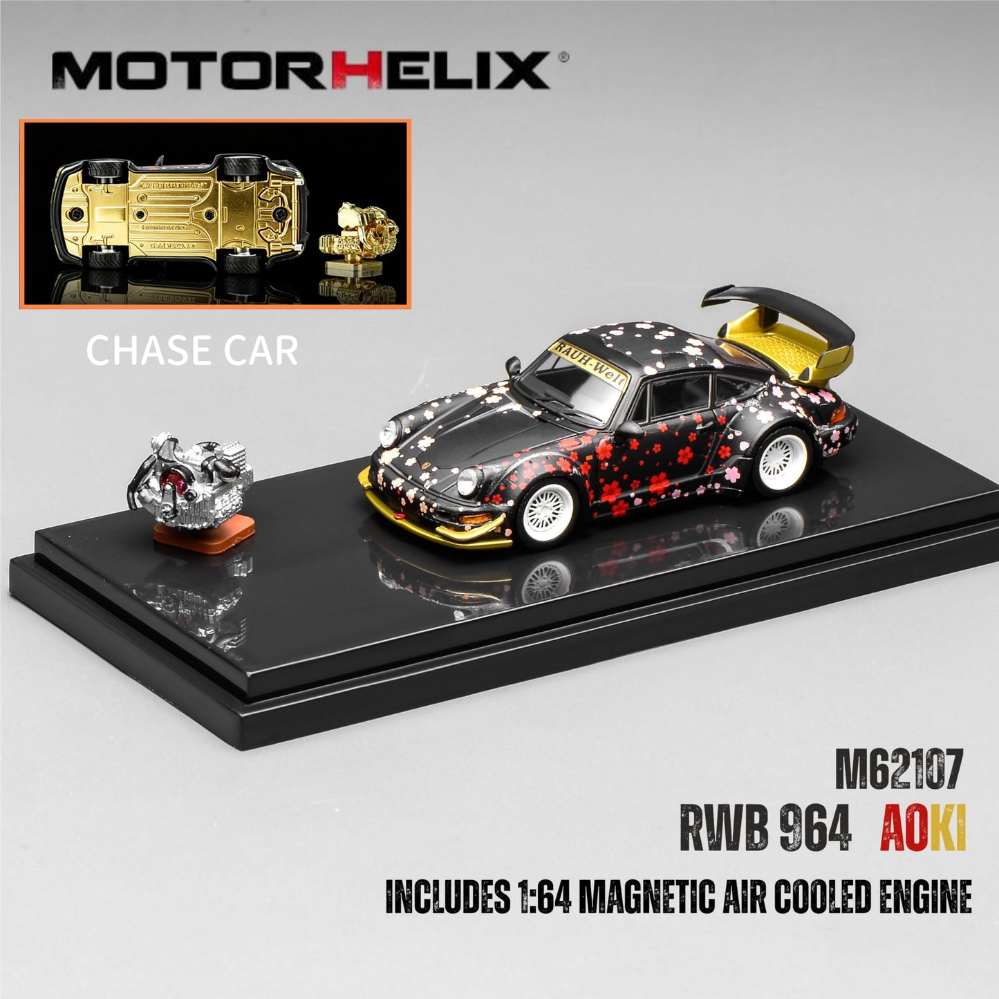 PREORDER MOTORHELIX 1/64 RWB 964 Aoki with magnetic air-cooled engine M62107 *CHASE CARS ARE RANDOMLY PACKED*(Approx. Release Date: Q4 2026 and subject to the manufacturer's final decision)