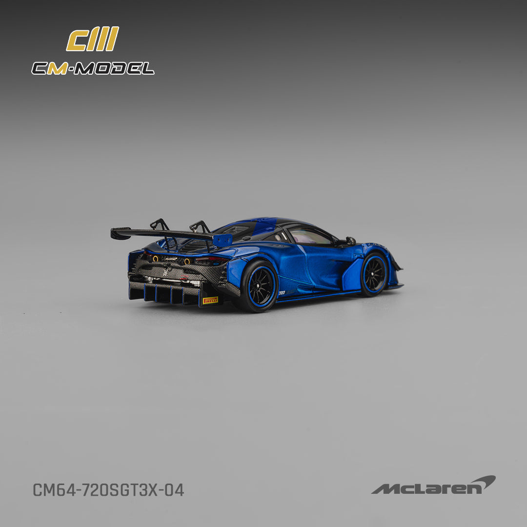 PREORDER CM MODEL 1/64 McLaren 720S GT3X Aurora Blue CM64-720SGT3X-04 (Approx. Release Date : Q3 2026 subject to manufacturer's final decision)