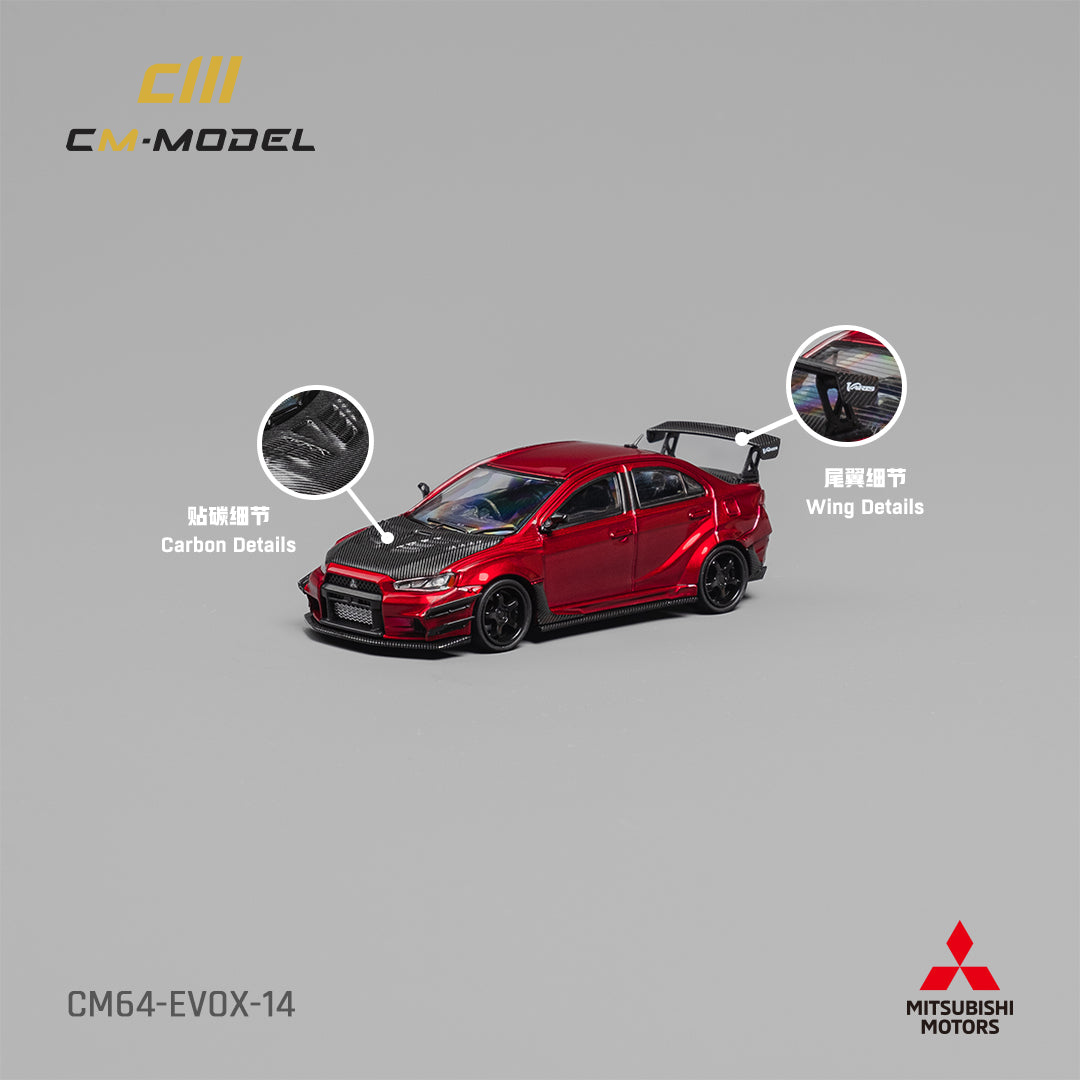 CM MODEL 1/64 Mitsubishi Lancer EvoX Varis Metallic Red CM64-EVOX-14