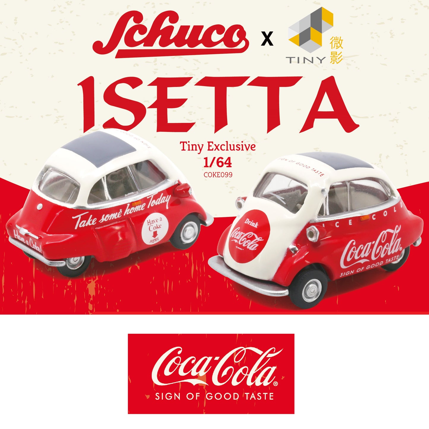 Schuco 1/64 Isetta Coca-Cola (TINY Exclusive) COKE099