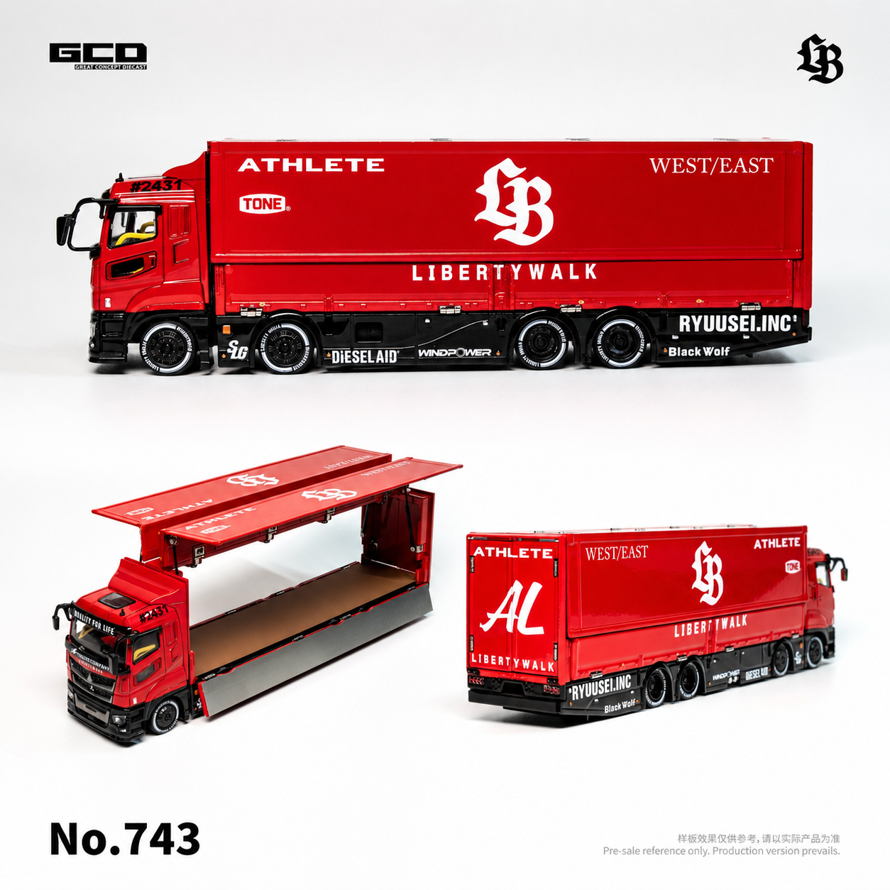 GCD 1/64 2026 LBWK トラック 三菱ふそう PREORDER GCD x LBWK 1/64 Super Silhouette Red/Black Mitsubishi