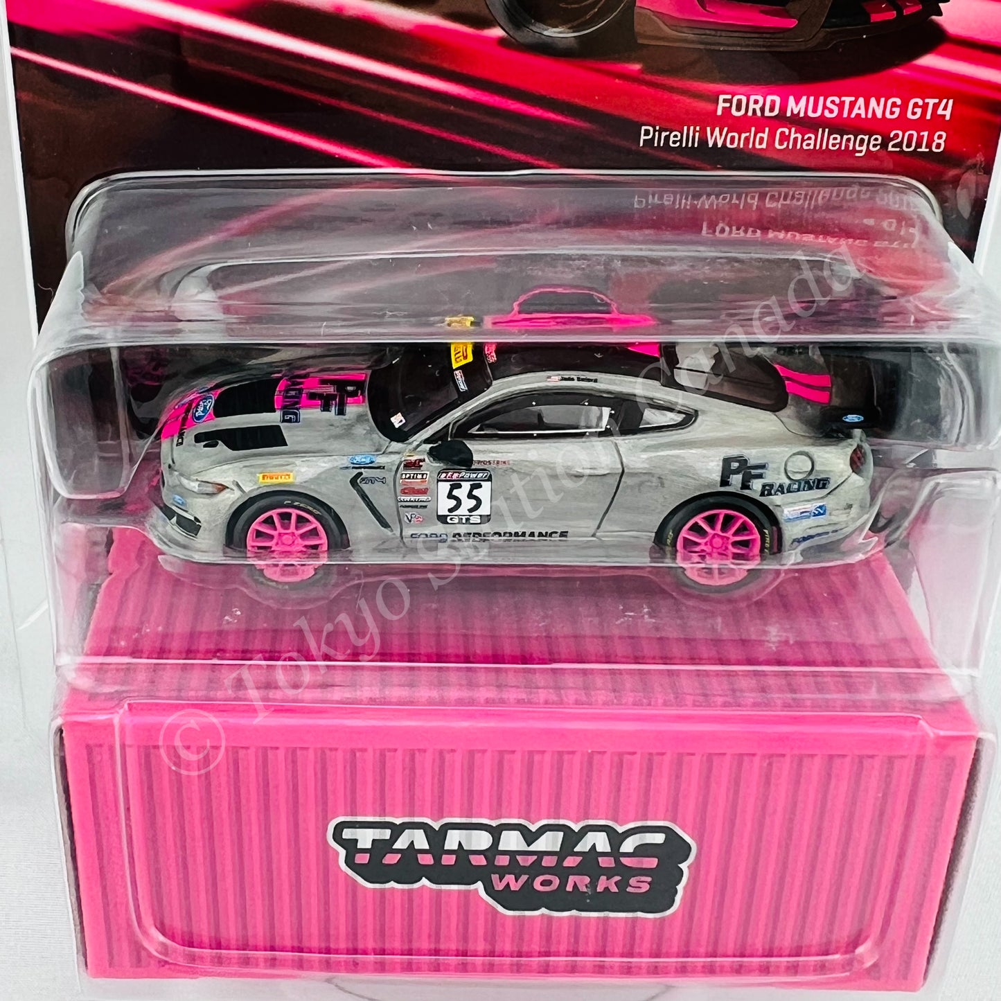 *CHASE CAR* Tarmac Works 1/64 Global64 Ford Mustang GT4 Pirelli World Challenge 2018 T64G-011-PWC