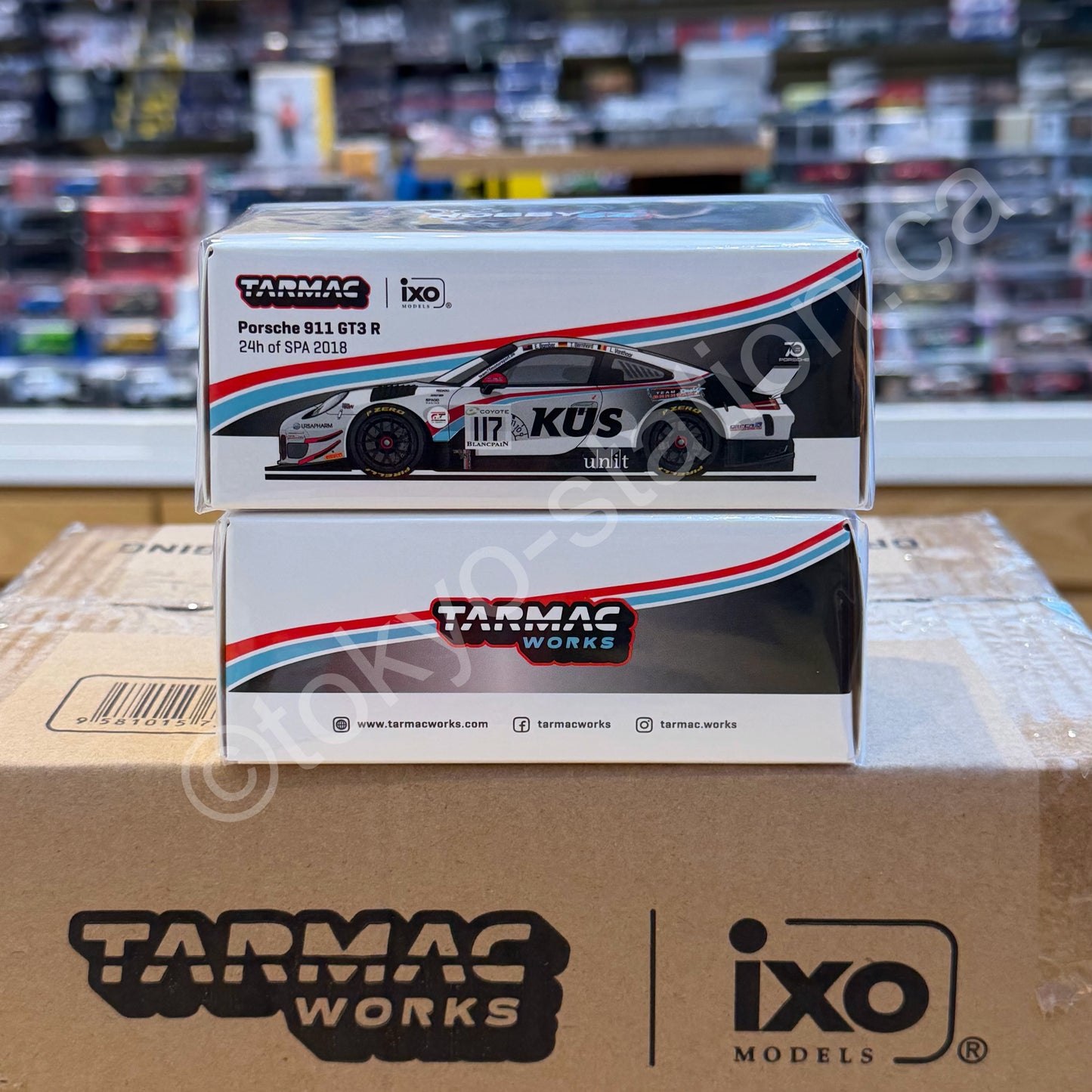 TARMAC WORKS 1/64 Porsche 911 GT3 R 24h of SPA 2018 E. Bamber / T. Bernhard / L. Vanthoor SPECIAL EDITION FOR 7-ELEVEN TAIWAN 2026 T64-032-18SPA117