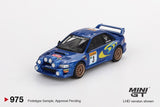 PREORDER MINI GT 1/64 Subaru Impreza WRC98 1998 Rally Monte-Carlo 3rd Place #3 MGT00975 (Approx. Release Date : Q3 2025 subject to manufacturer's final decision)