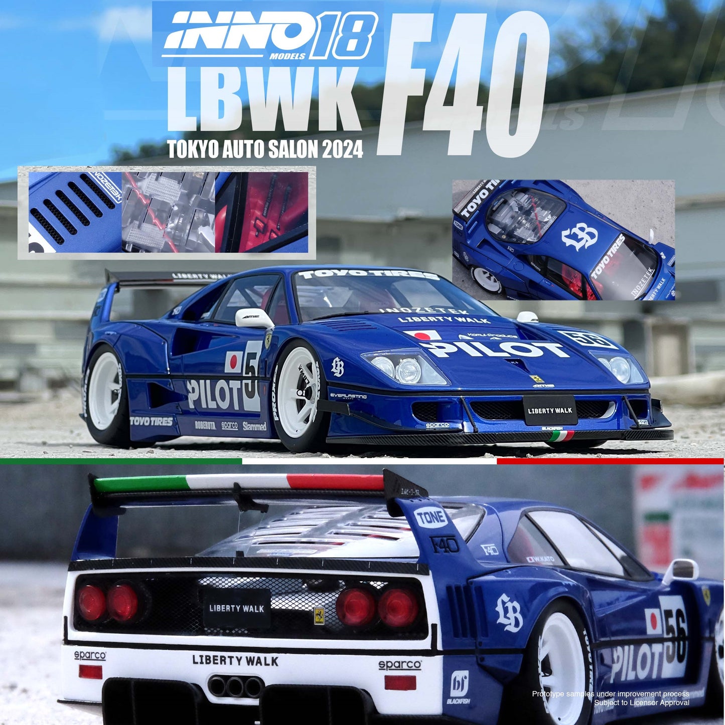 INNO18 1/18 LBWK F40 Tokyo Auto Salon 2024 IN18-LBWKF40-TAS24