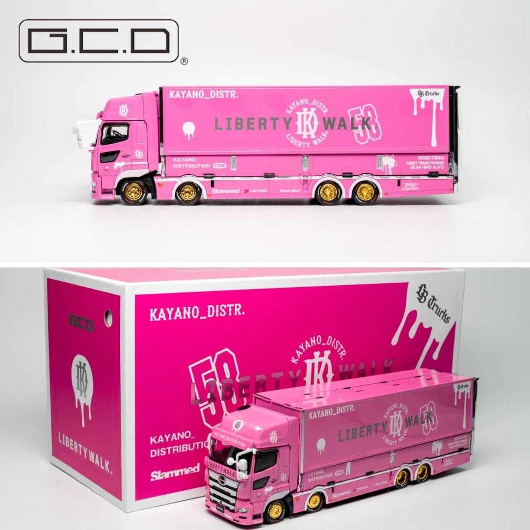 PREORDER GCD 1/64 HINO 700 LB PINK - KAYANO DIST EDITION KS-093