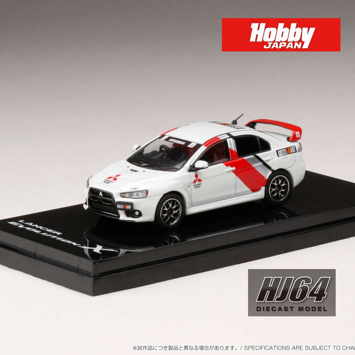 HOBBY JAPAN 1/64 MITSUBISHI LANCER EVOLUTION Ⅹ - RALLIART COLOR (WHITE) HJ644053RA