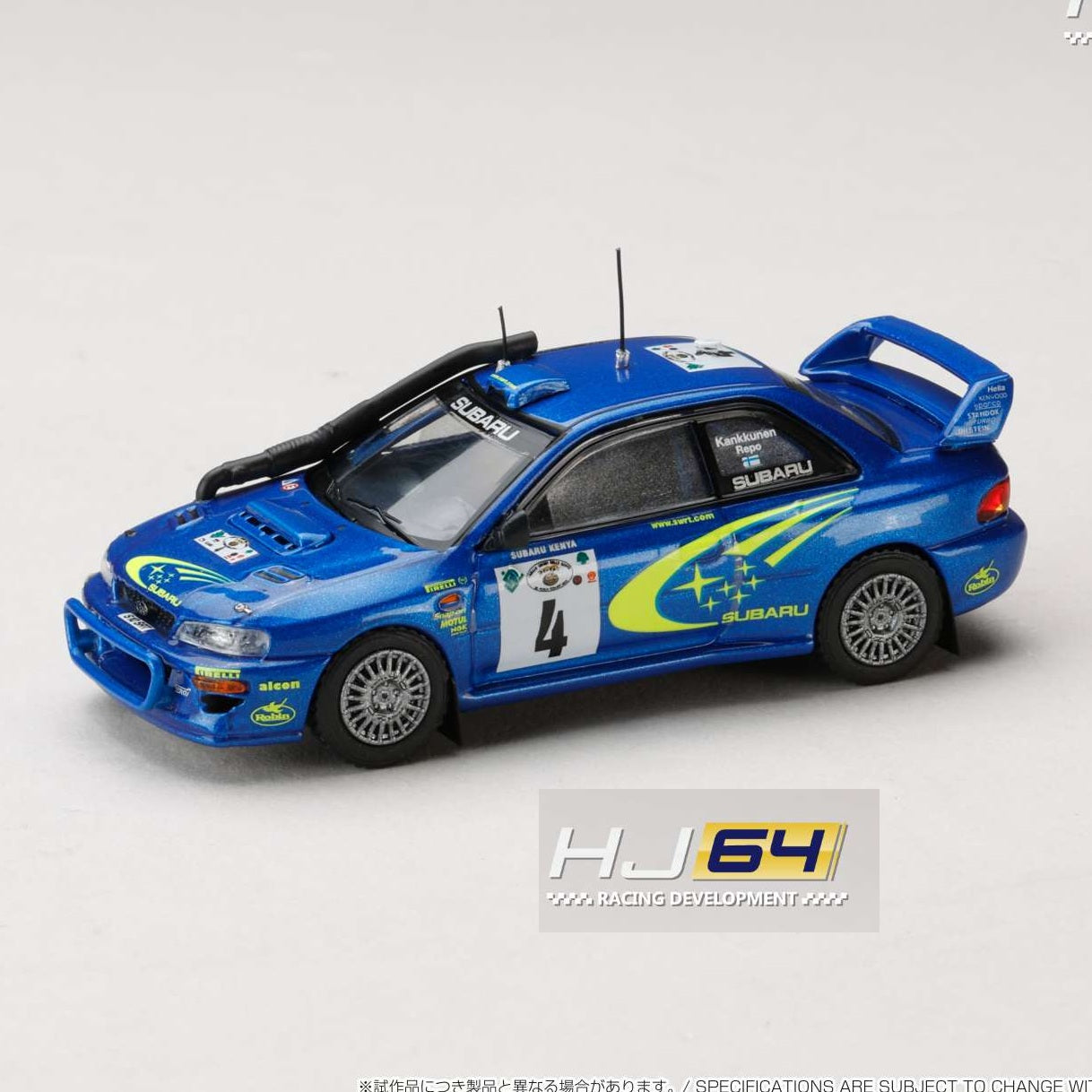 PREORDER HOBBY JAPAN 1/64 SUBARU IMPREZA WRC 2000 #4 (SAFARI) HJR646041F (Approx. Release Date : Q3 2025 subjects to the manufacturer's final decision)